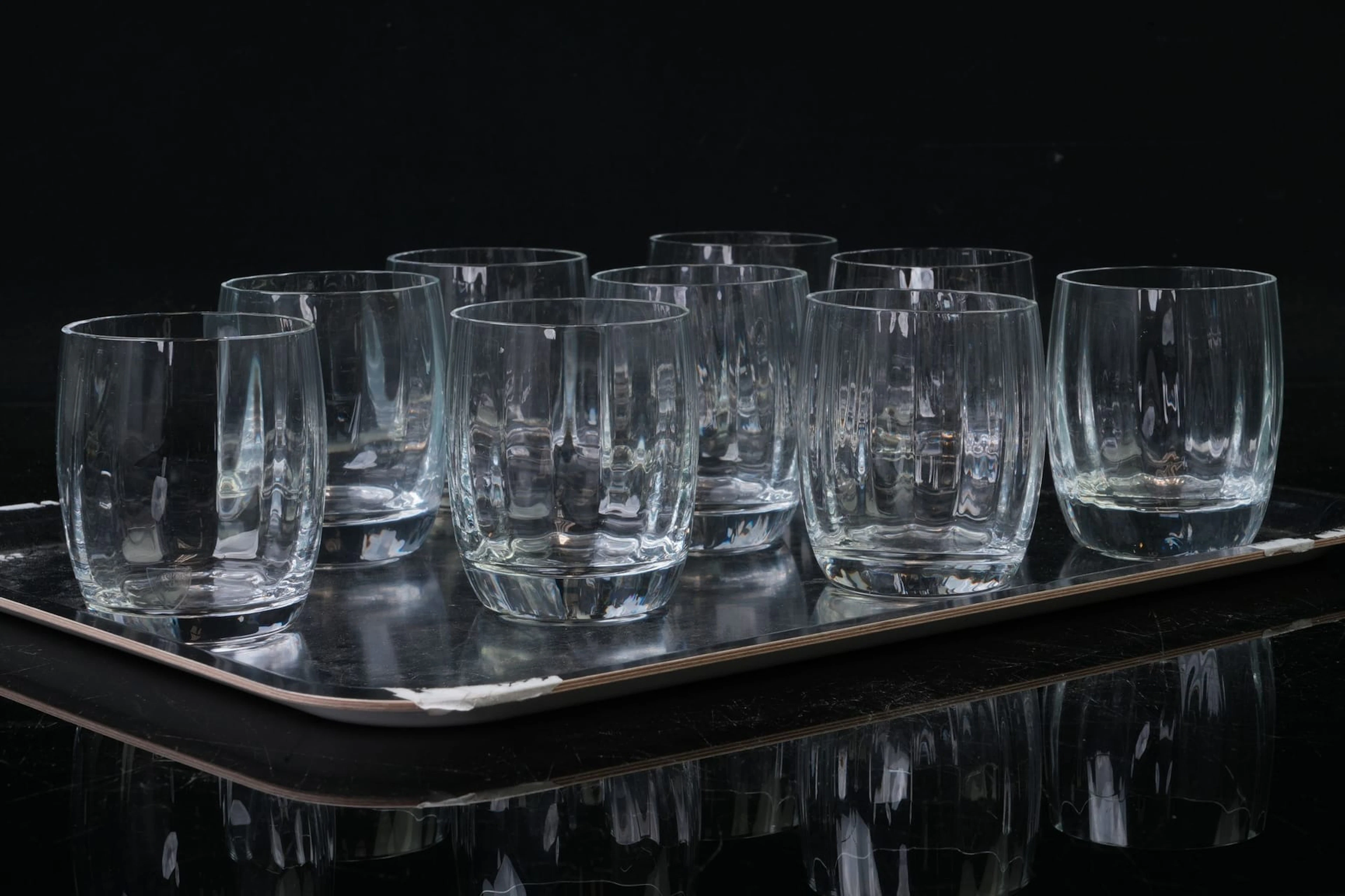 GUNNAR CYRÉN (1931-2013), selterglas, 9 st, "Optica", Orrefors
