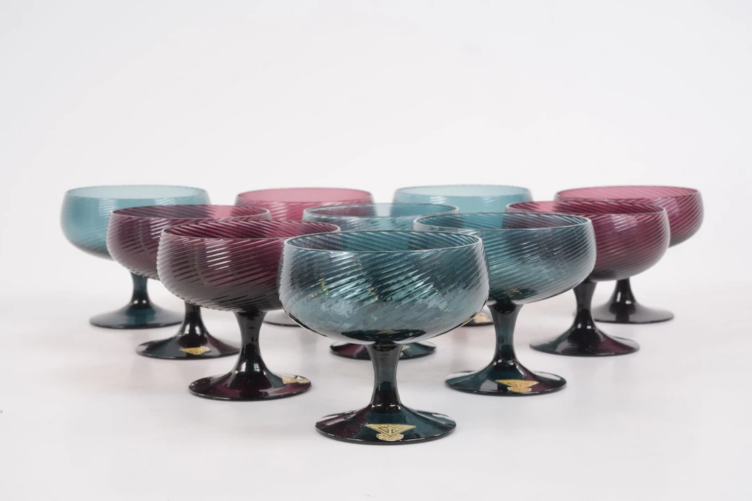 HUGO GEHLIN (1889-1953), dessertskålar, 10 st, glas, Gullaskruf