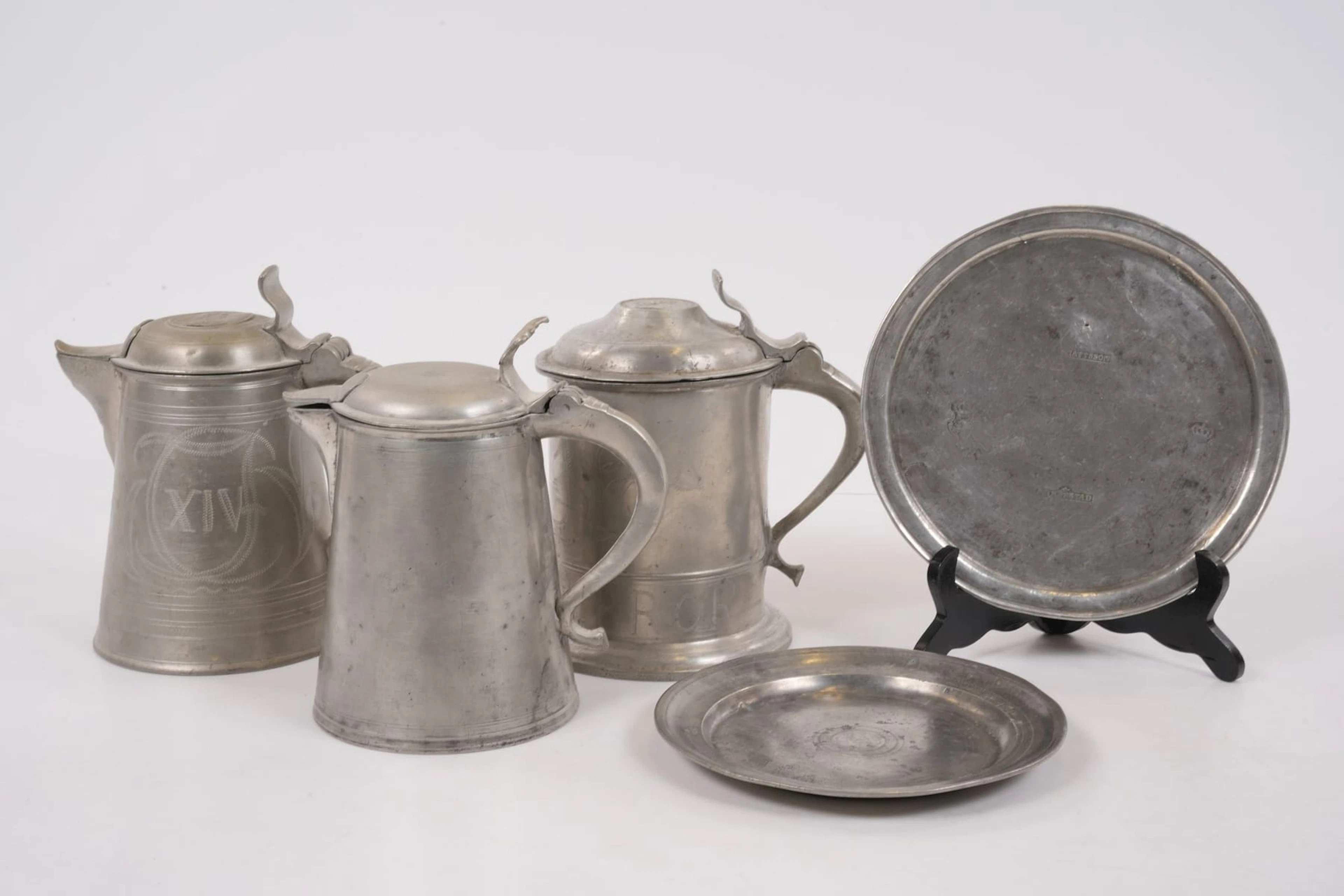 KANNOR, 2 st, fat, 2 st, samt stop, tenn, 1800-talets första hälft