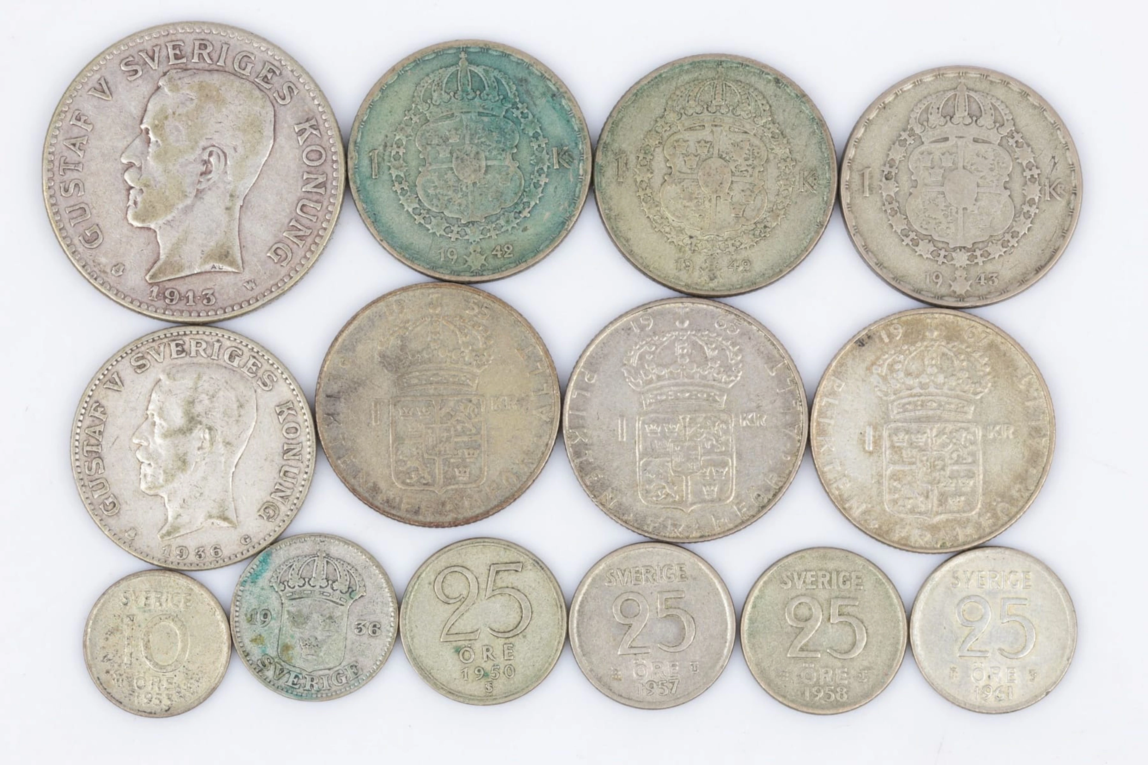 MYNT, 14 st, silver, Sverige, 1913-1967