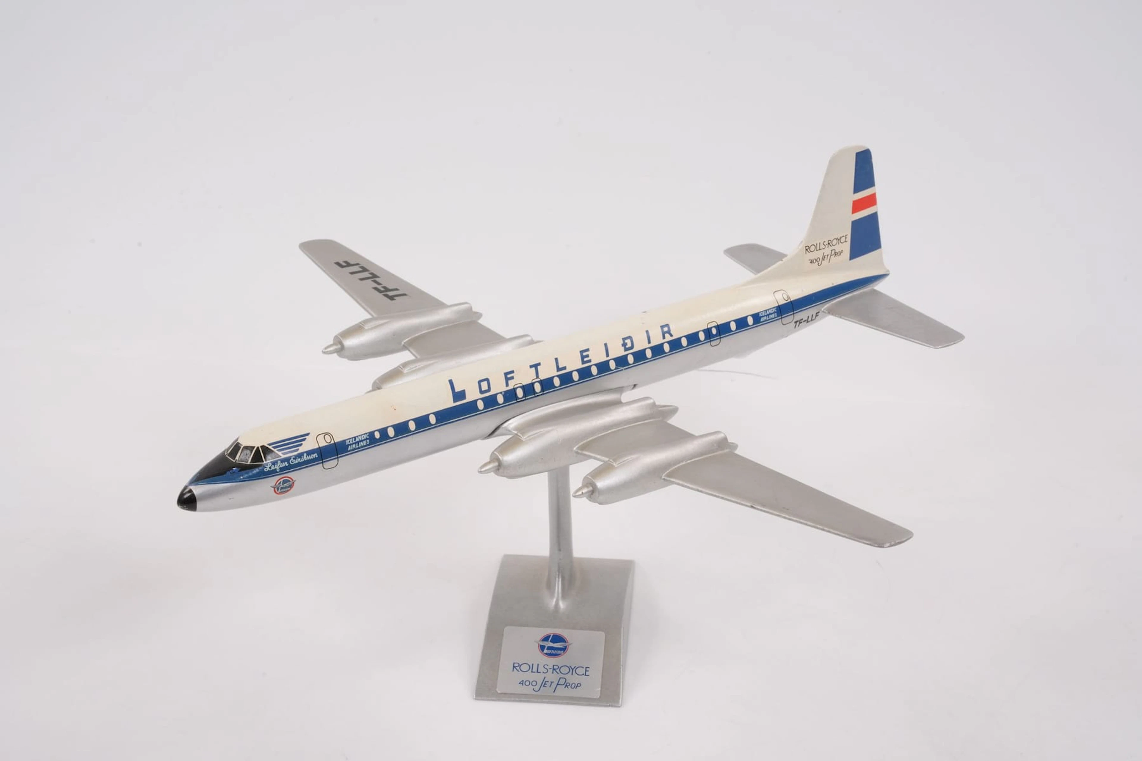 MODELLFLYGPLAN, metall, Canadair CL-44, Loftleidir, Icelandic Airlines