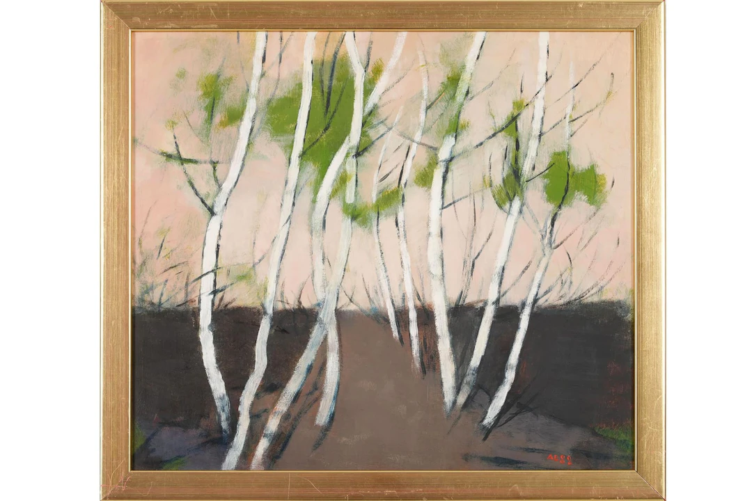 ANDERS LINDGREN (1933-2018), olja på pannå, "Mossmark område"