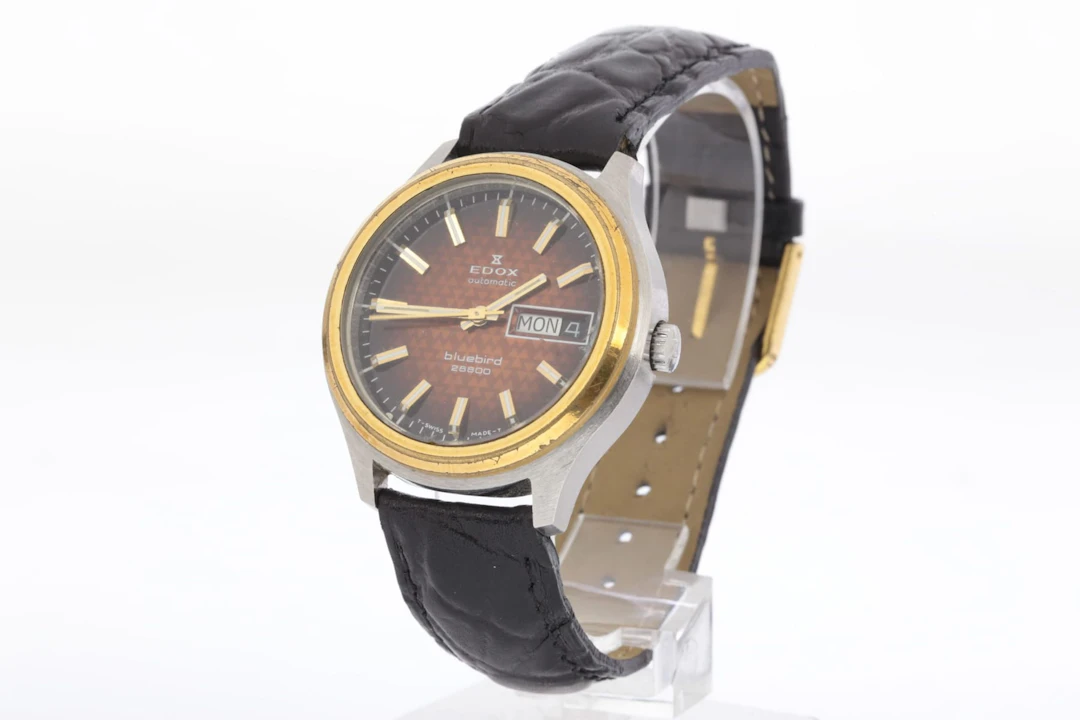 ARMBANDSUR, Edox automatic bluebird 28800, 1970-tal