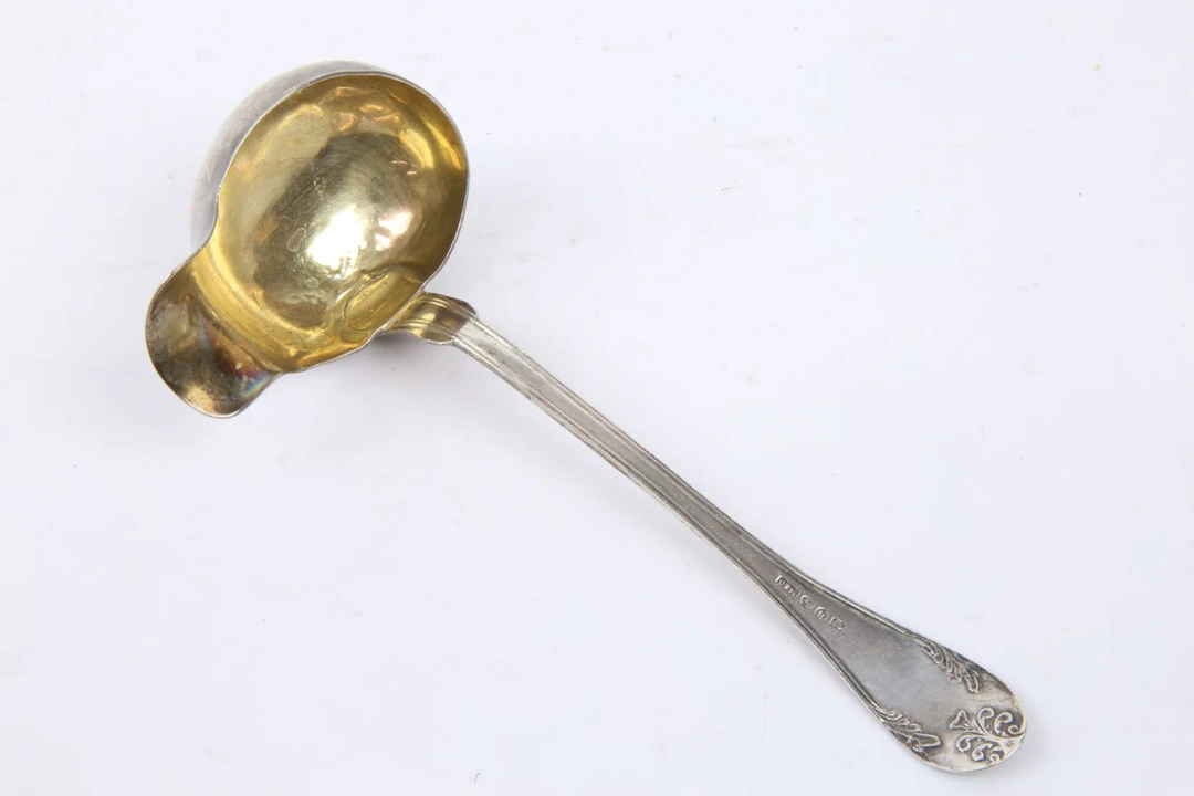 CARL FREDRIK NYMAN, såssked, silver, "Gammal fransk", Umeå, 1863, ca 50,03 g