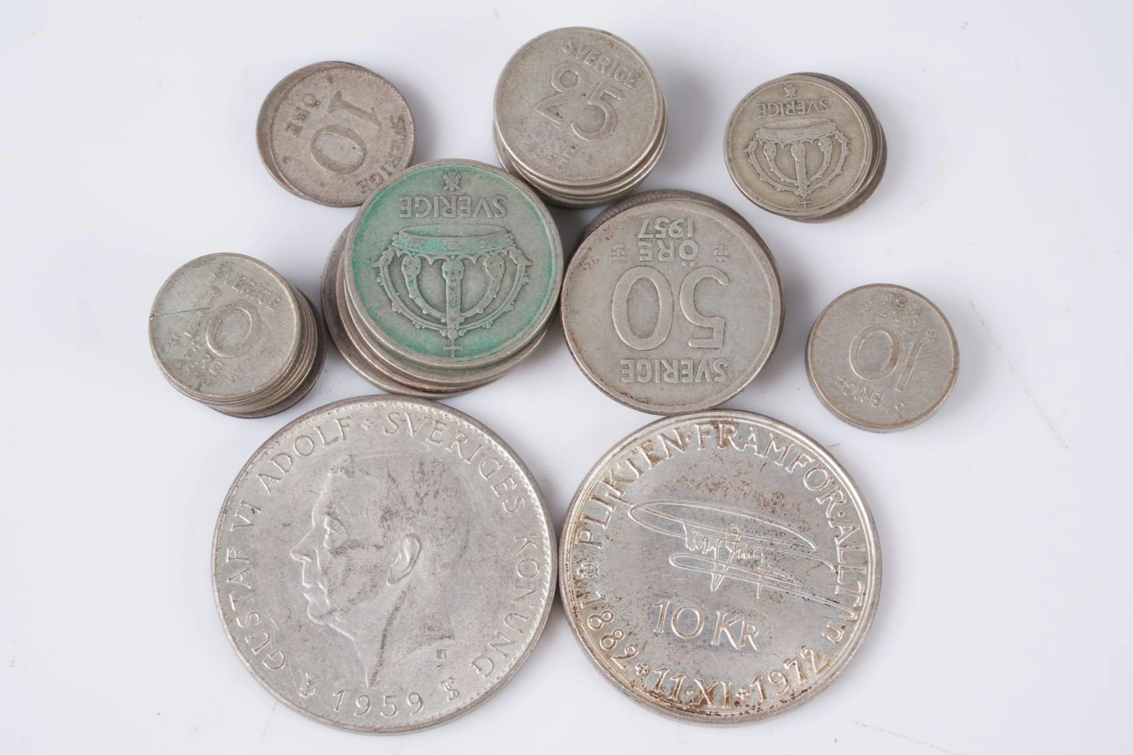 MYNT, 39 st, silver, Sverige, 1929-1972