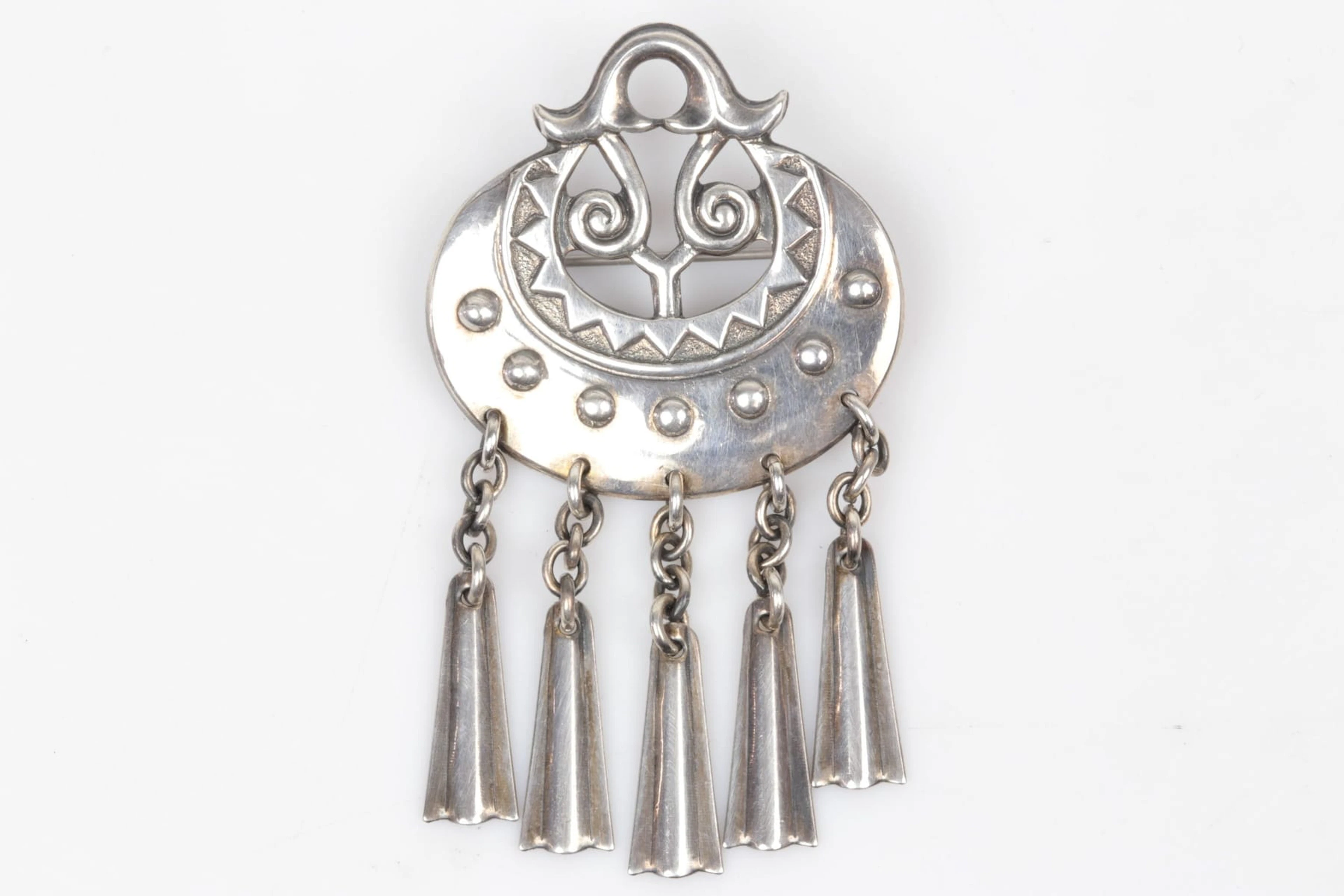 GERMUND PAAER (Finland, 1881-1950), brosch, silver, "Moon Goddess"