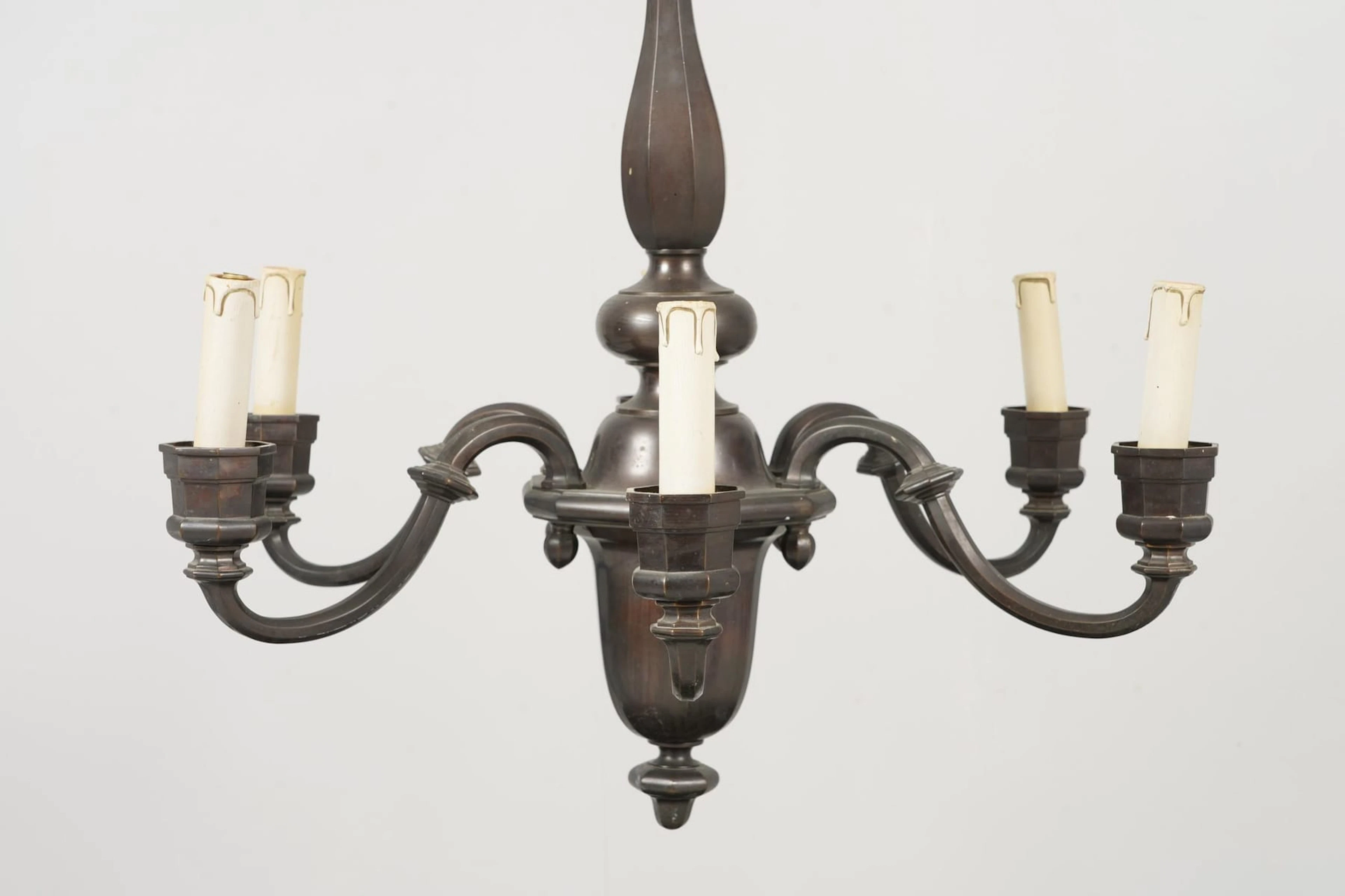 TAKLAMPA, 6-armad, brons, 1900-tal
