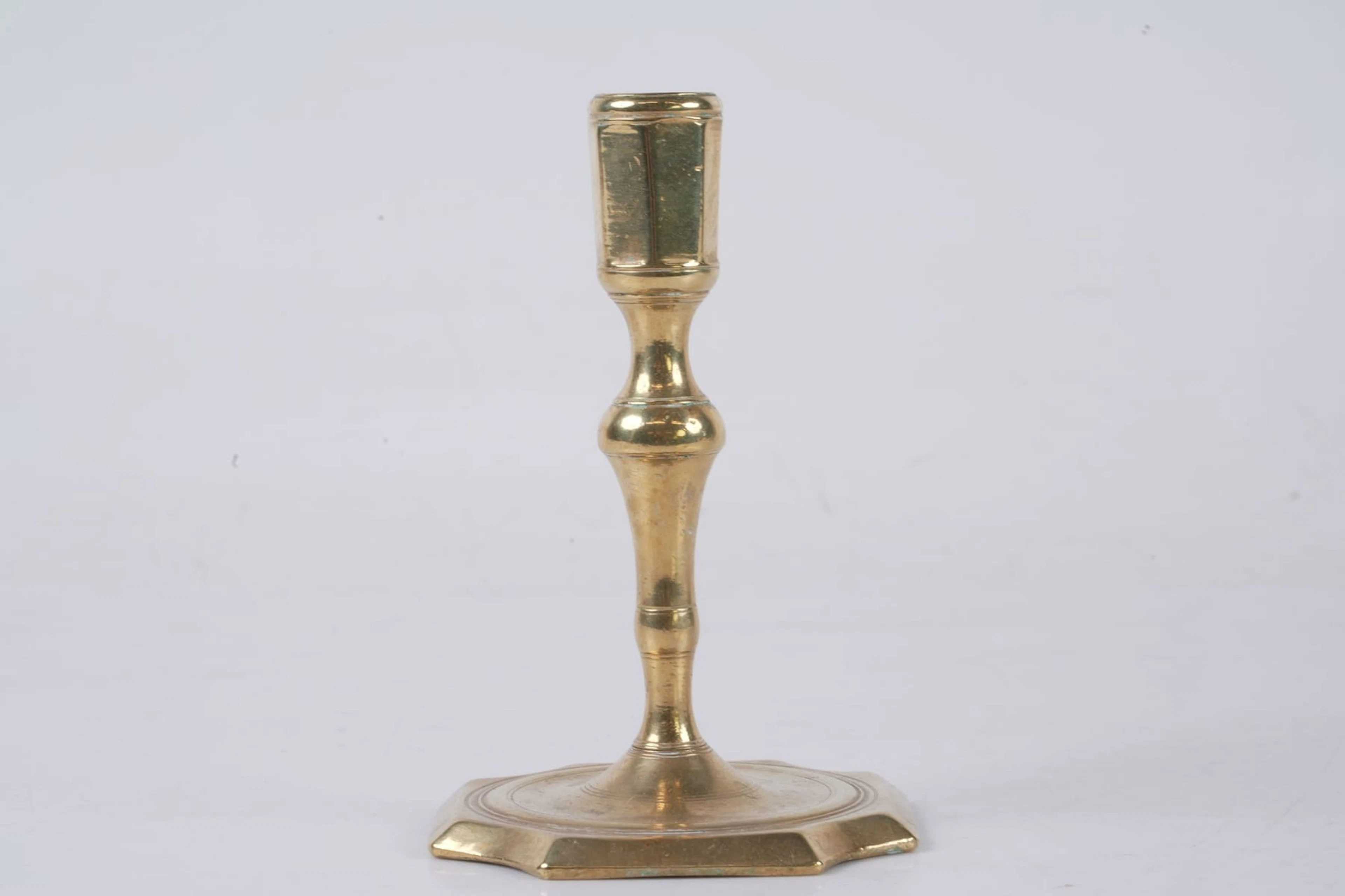 LJUSSTAKE, mässing, sengustaviansk, 1700-tal