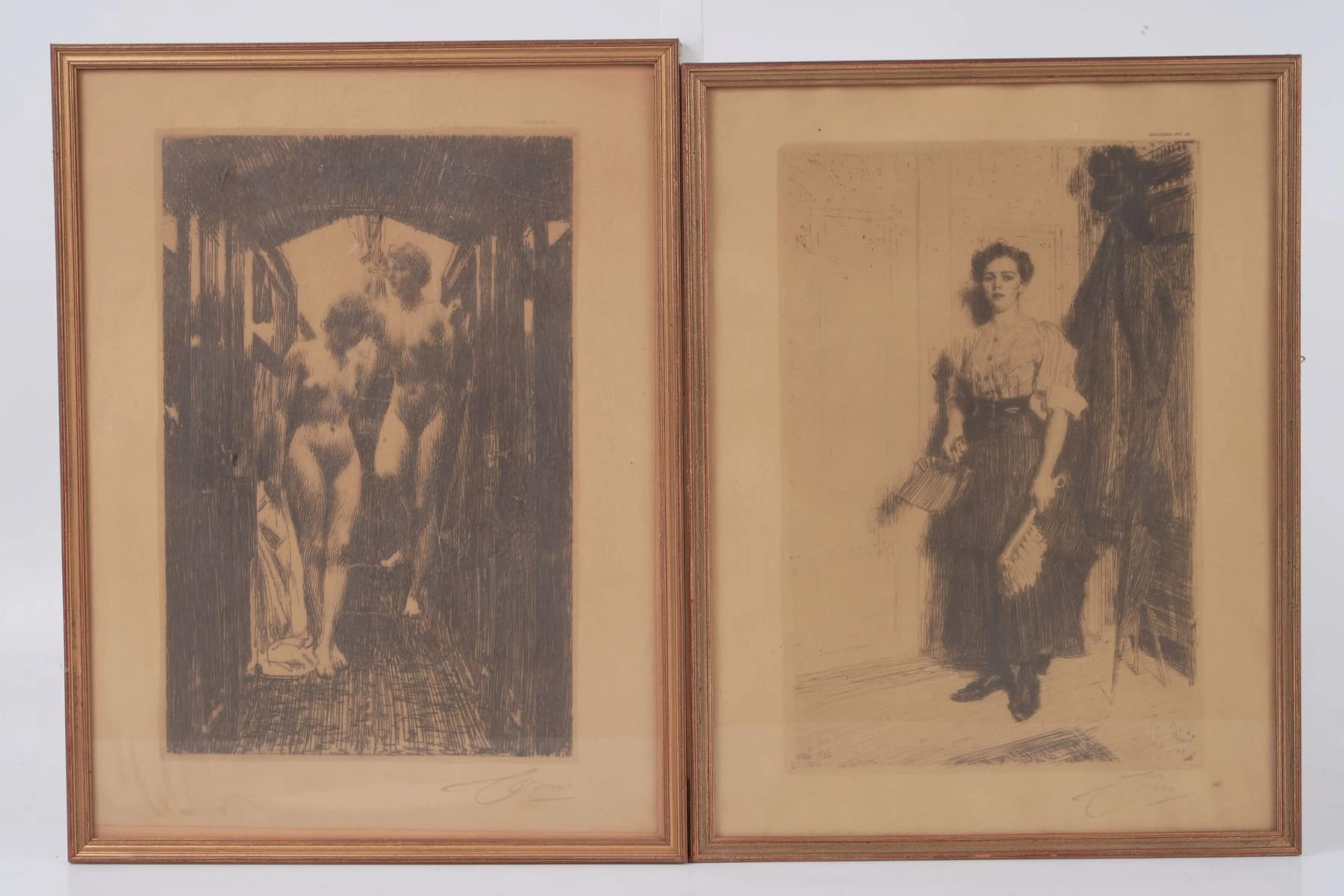ANDERS ZORN (1860-1920), efter, litografiskt tryck, 2 st, Bengtsons Lito AB