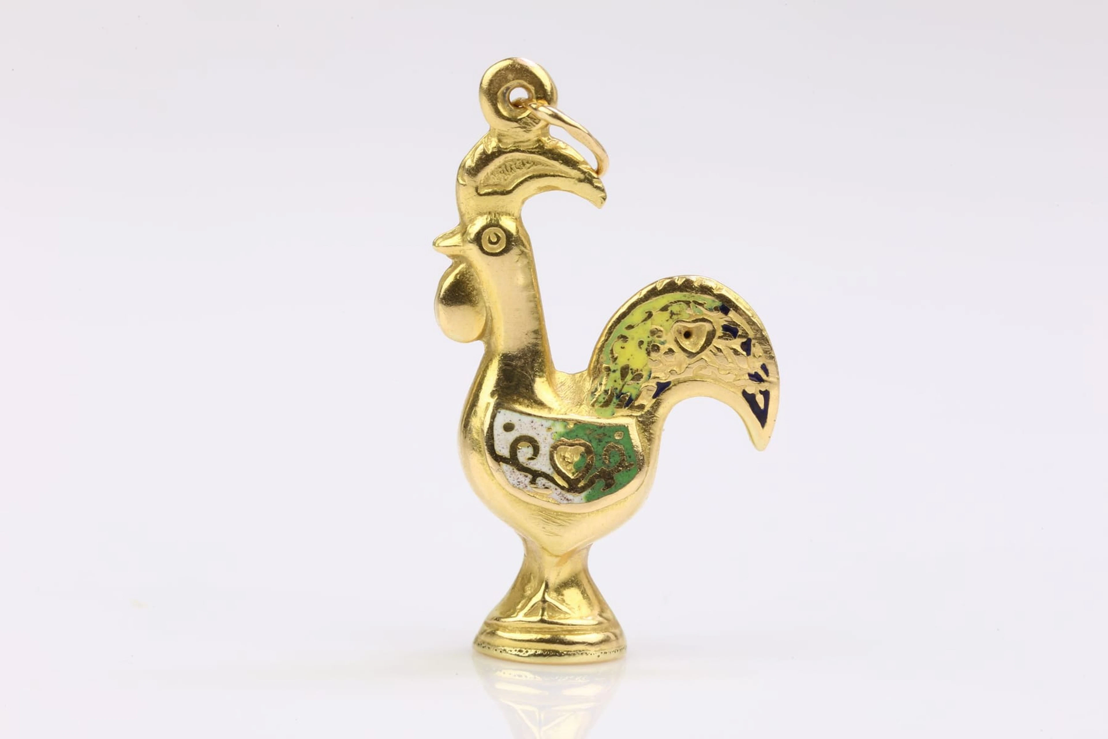 HÄNGE, tupp, guld, 18 k, ca 1,26 g