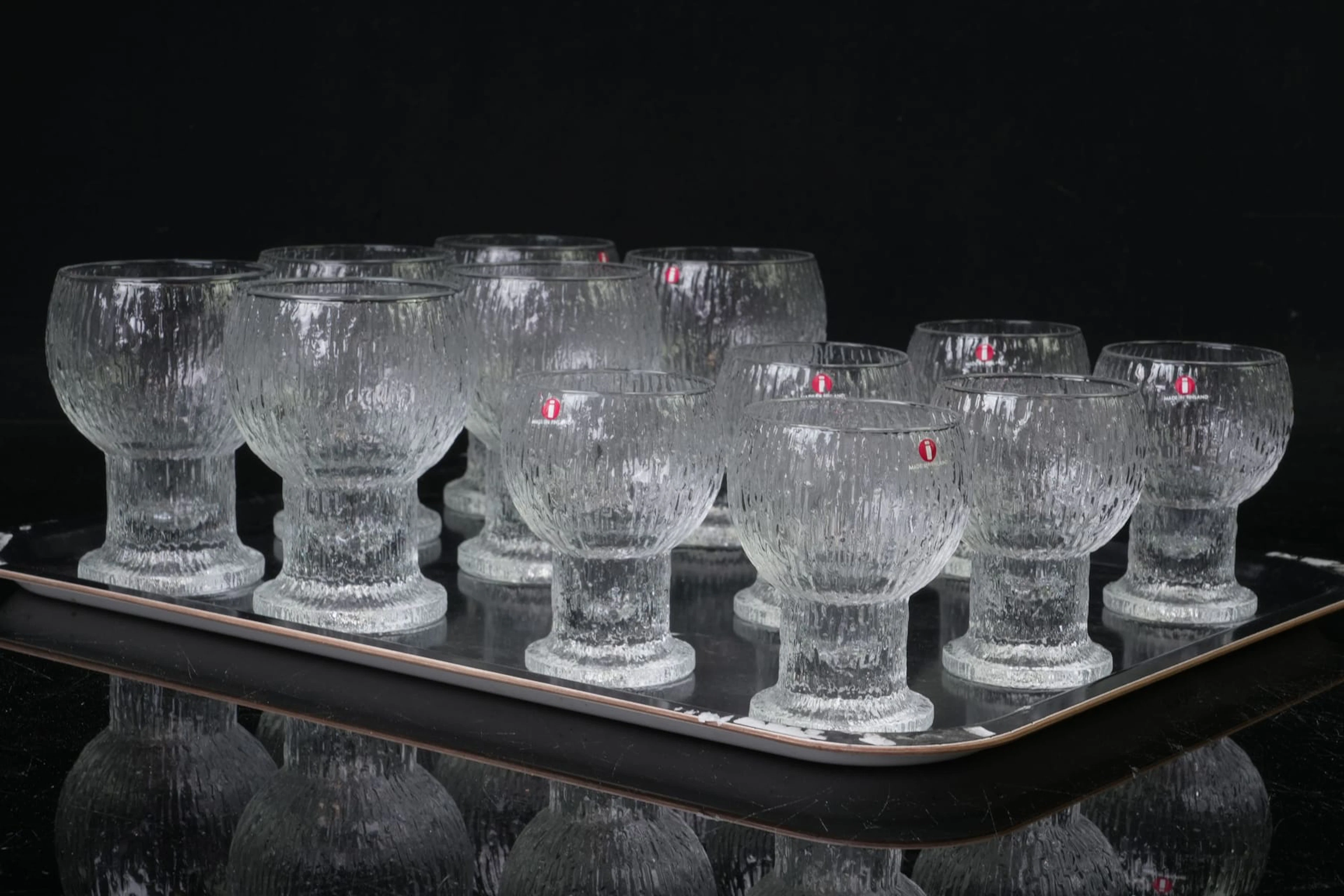TIMO SARPANEVA (1926-2006), vinglas, 6 st, samt likörglas, 6 st, "Kekkerit"