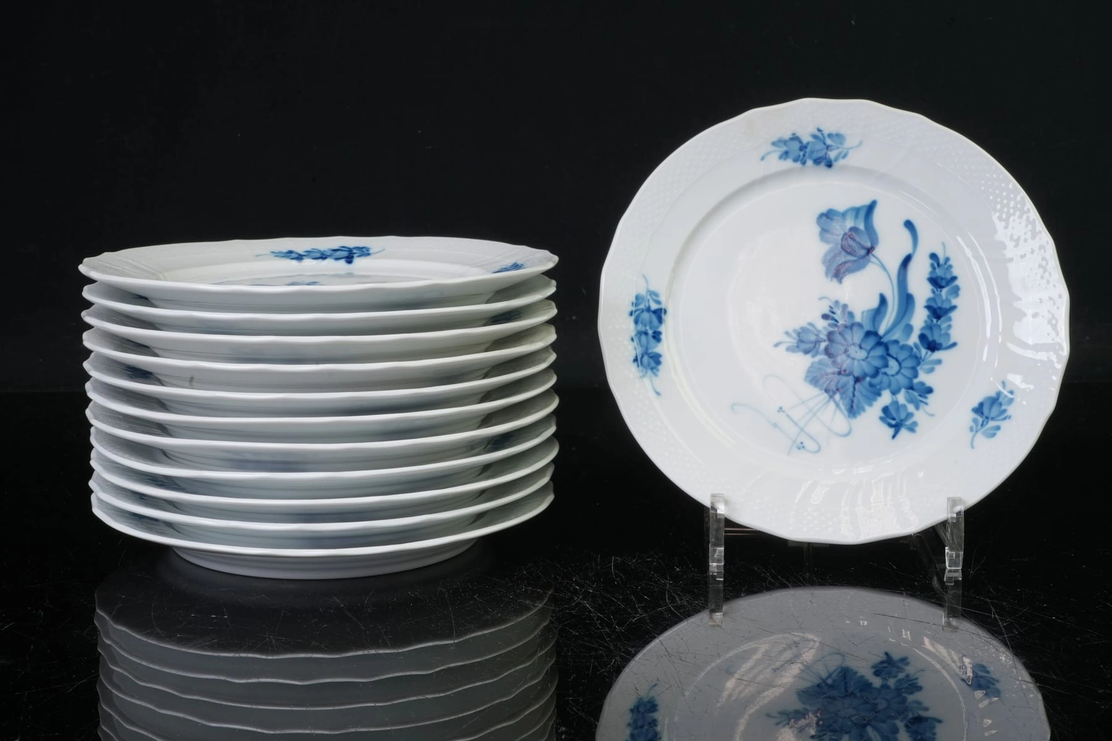 FÖRRÄTTSTALLRIKAR, 12 st, "Blå Blomst", Royal Copenhagen