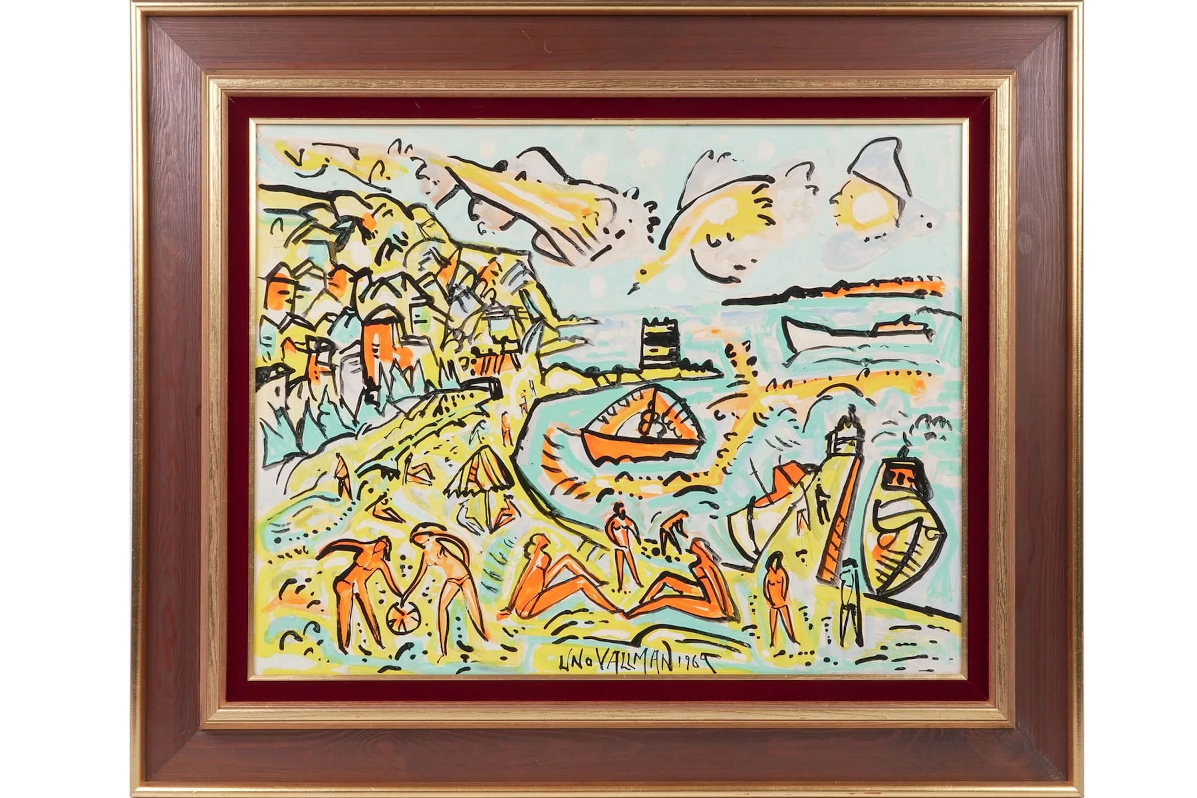 UNO VALLMAN (1913-2004), olja på pannå