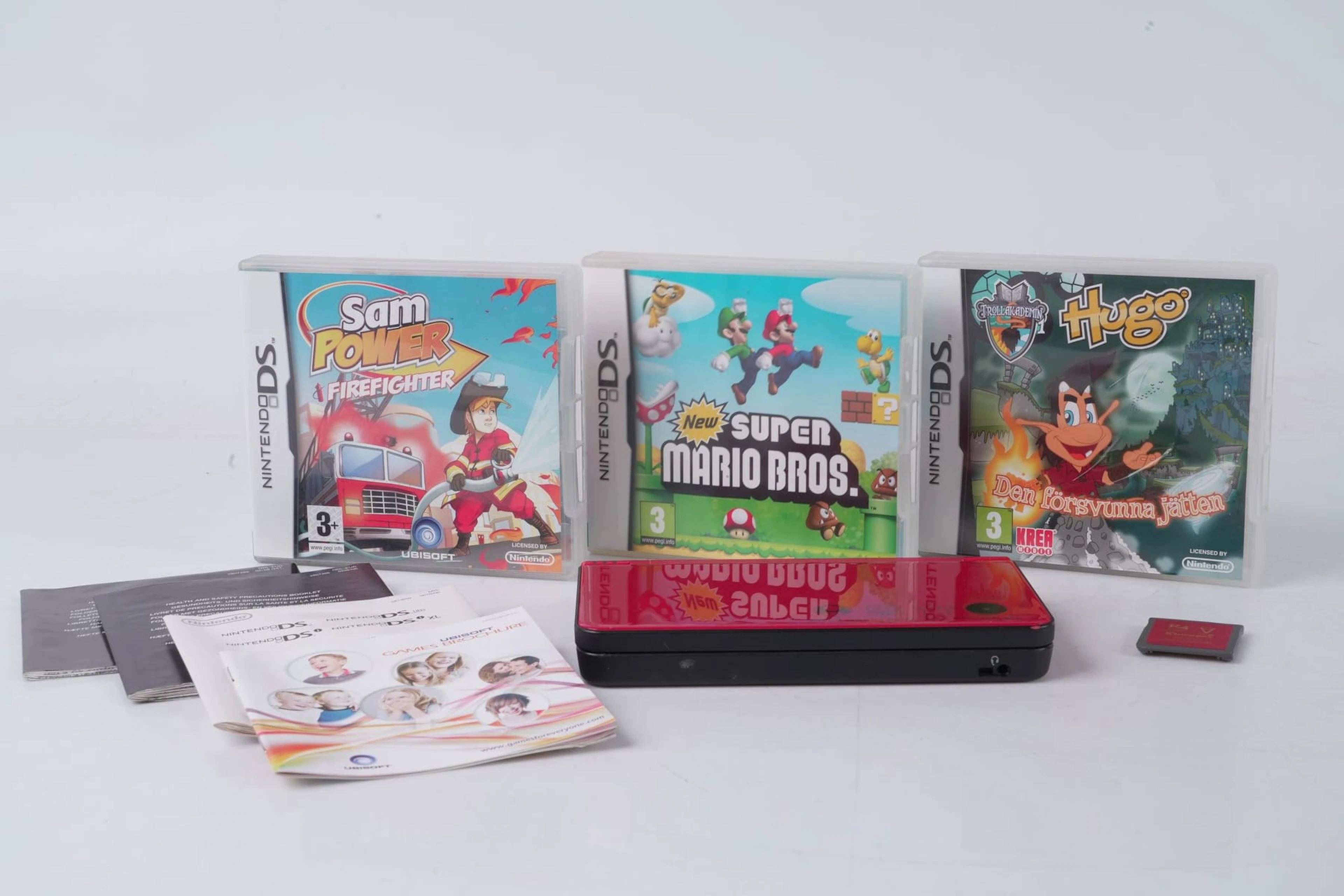 NINTENDO DS, XL, med spel, 3 st, bl.a. Super Mario