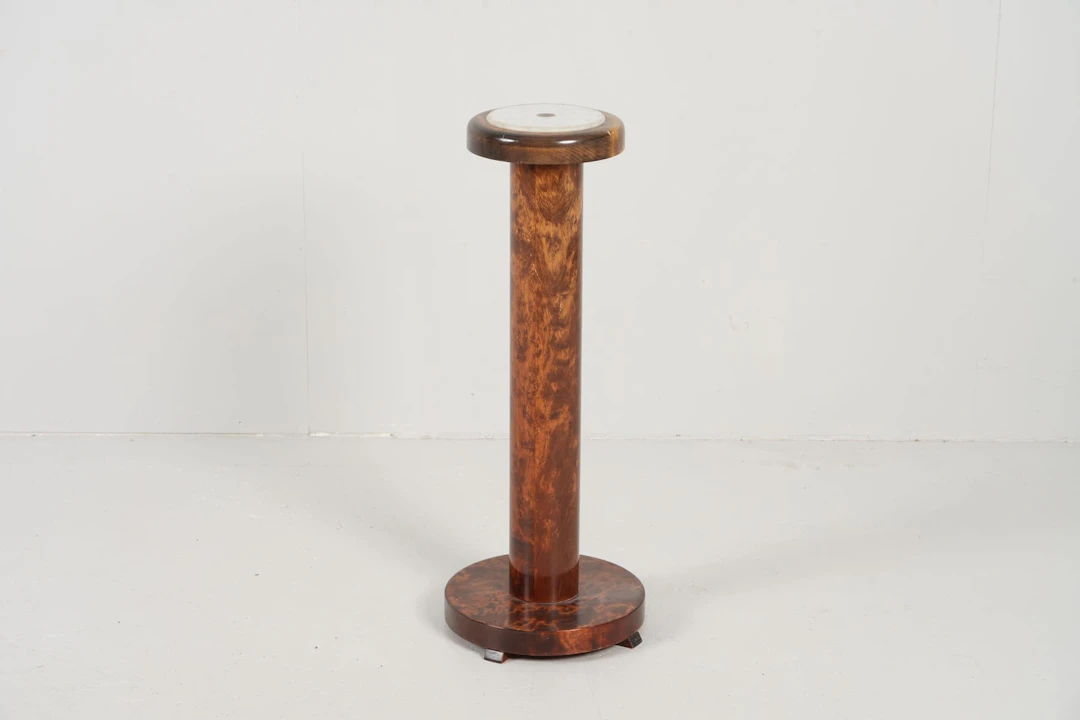 PIEDESTAL, björk med marmorskiva, Art Déco, 1920-tal