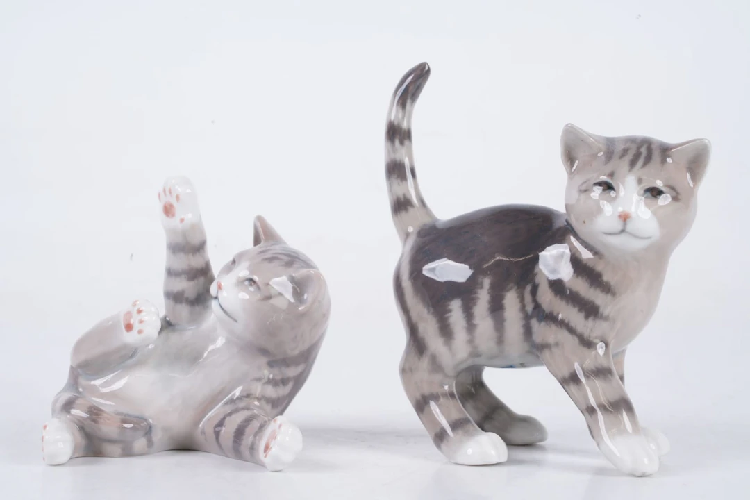 FIGURINER, katter, 2 st, Royal Copenhagen, Danmark