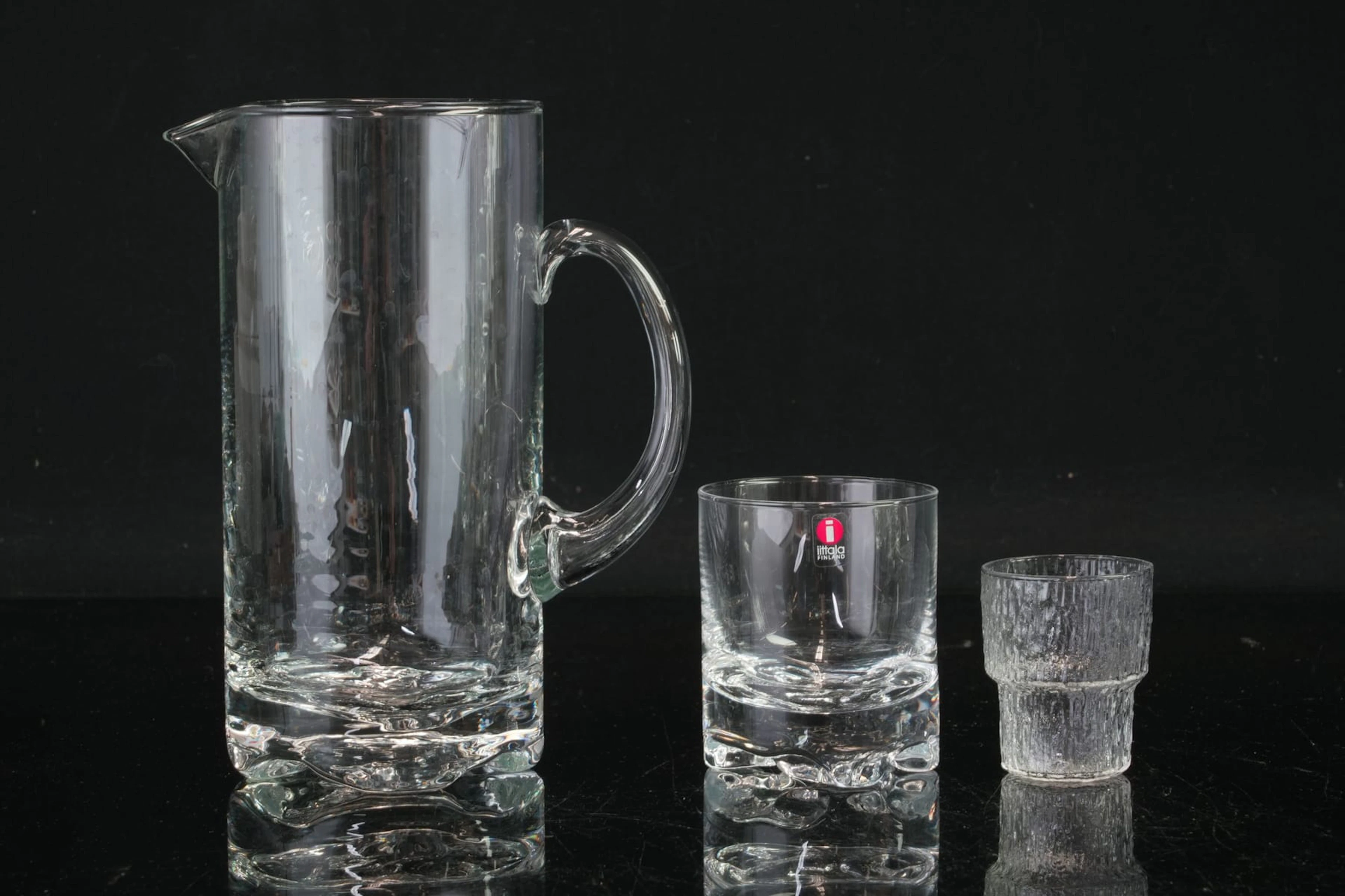 TAPIO WIRKKALA (1915-1985), karaff, whiskeyglas, 5 st, "Gaissa", samt