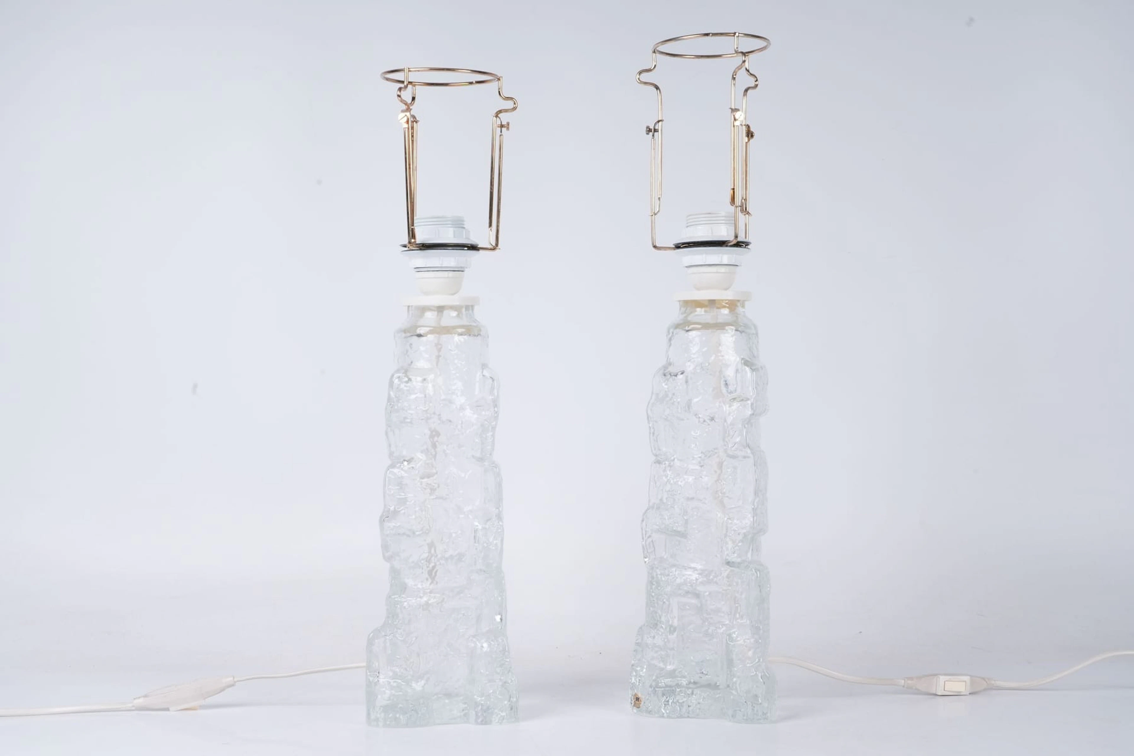 BORDSLAMPOR, ett par, glas, Reijmyre