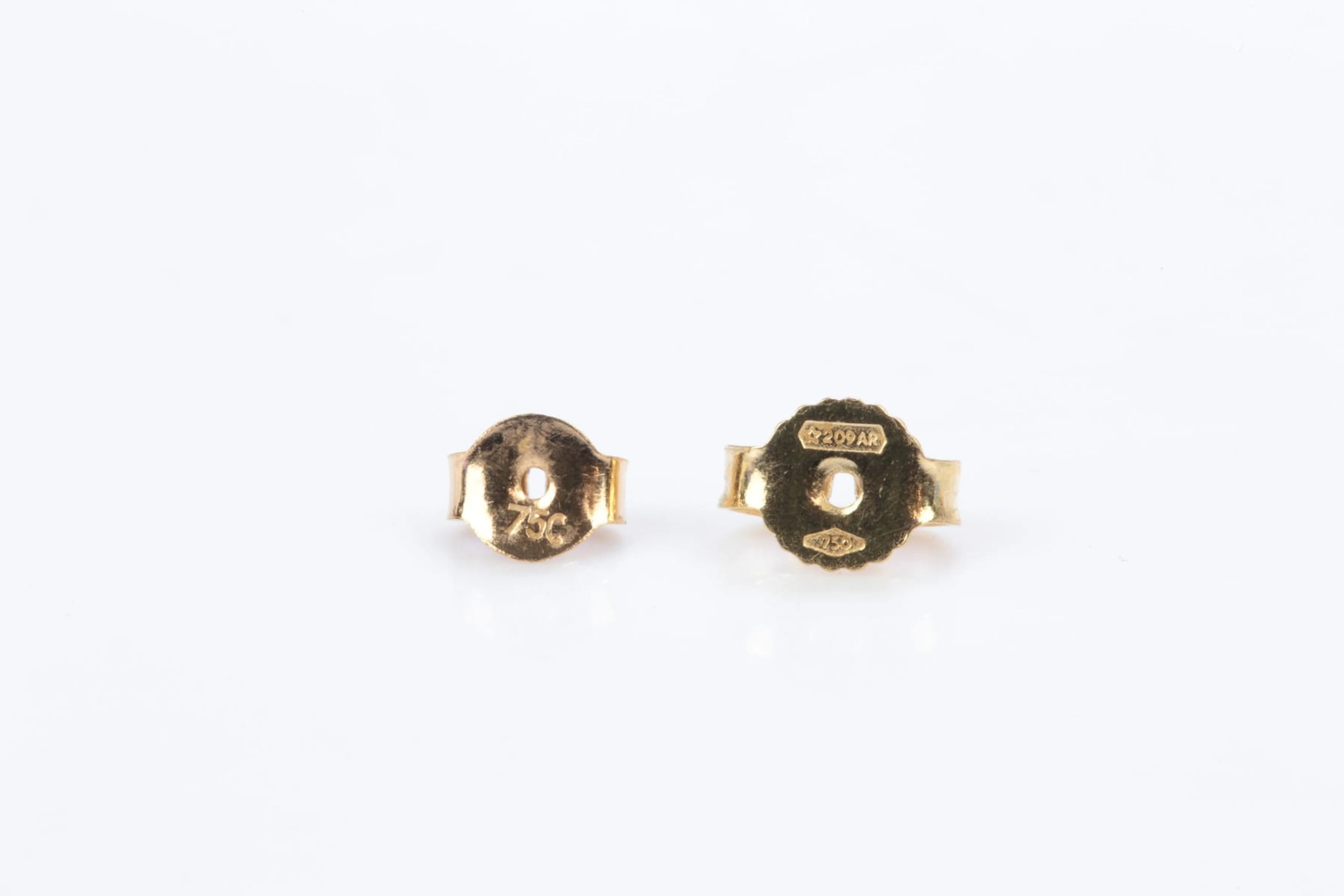 SNURREBUSSER, 2 st, guld, 18 k, ca 0,30 g