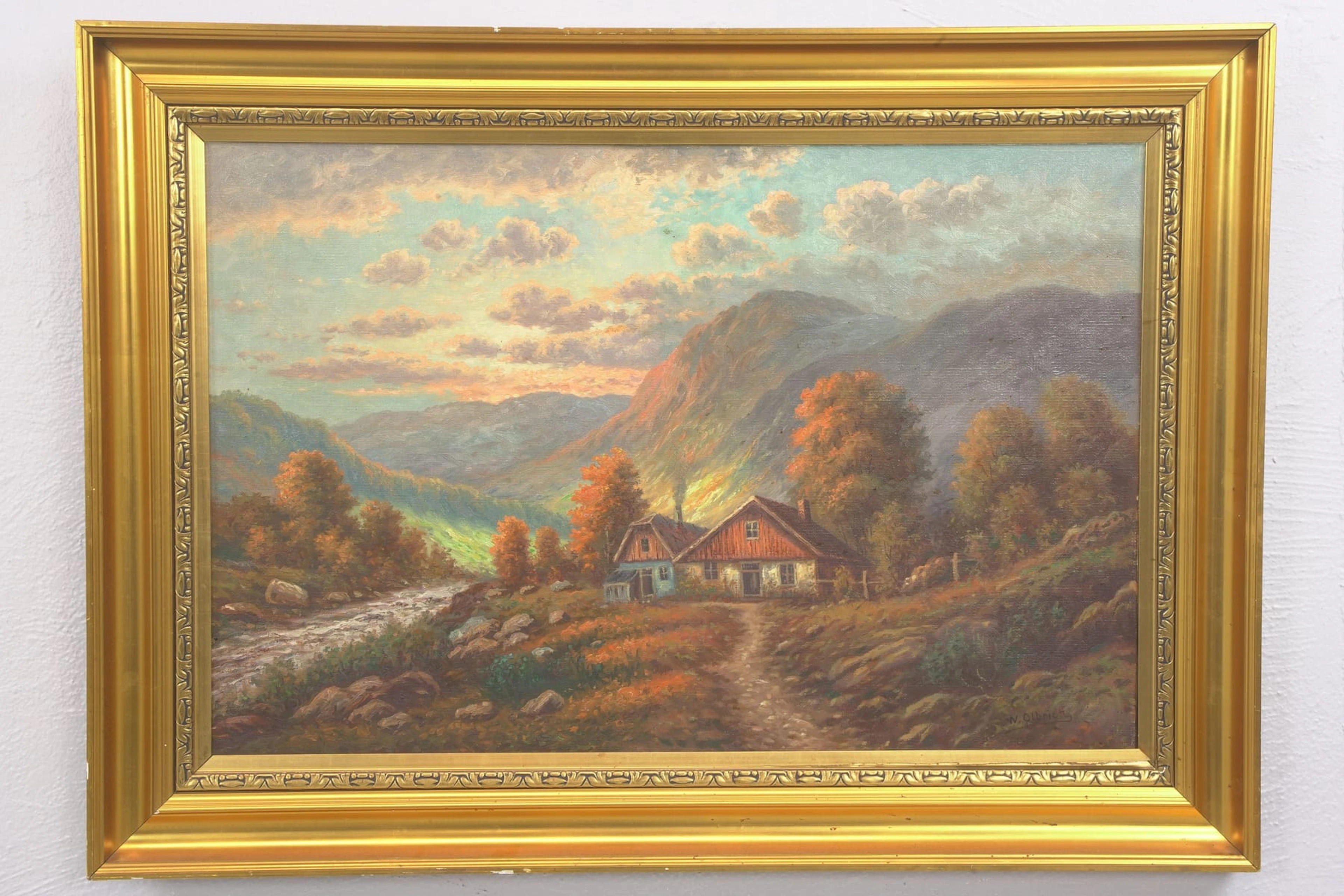 WILHELM OLBRICH (Österrike, 1800-tal), olja på duk