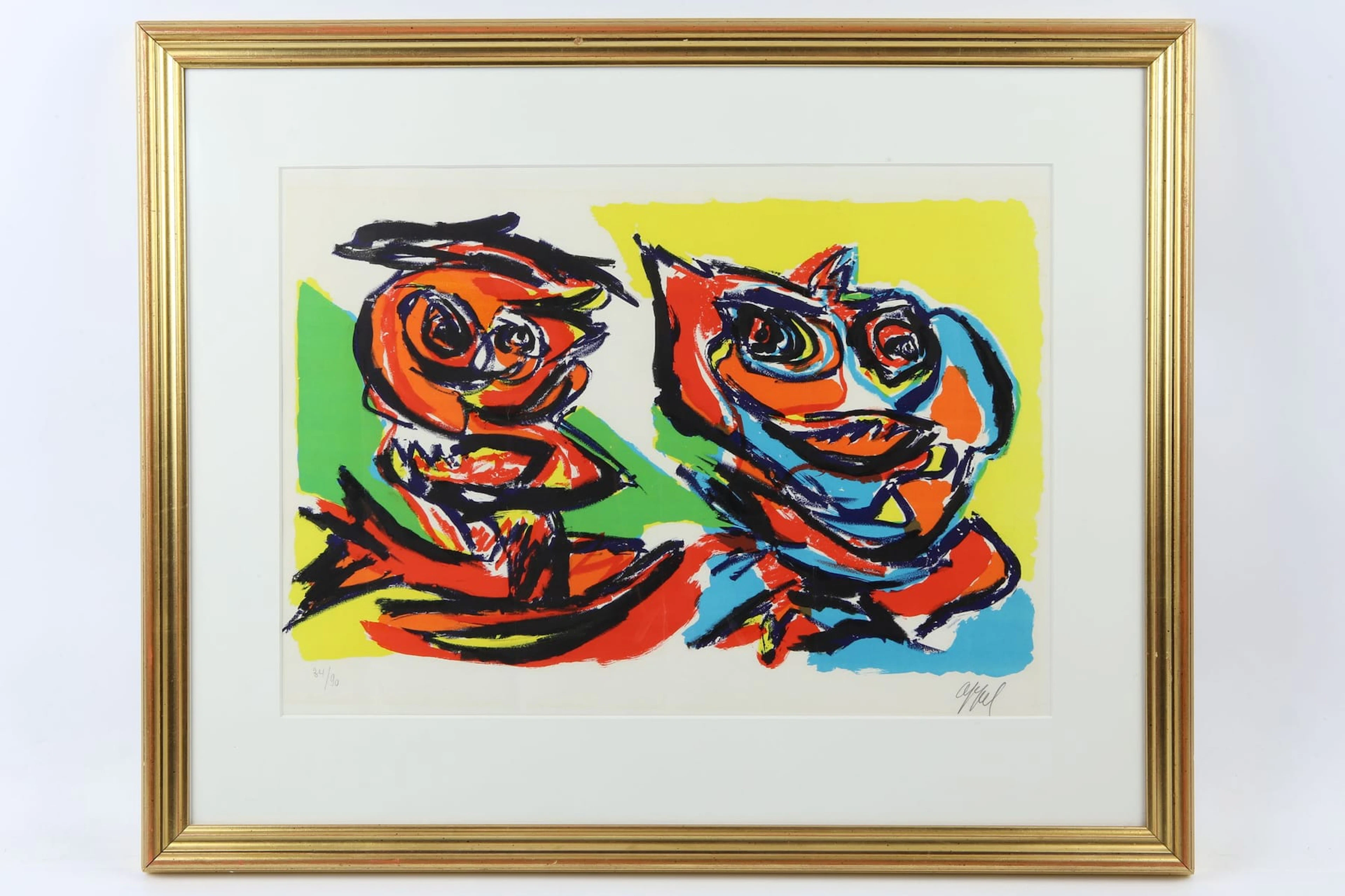 KAREL APPEL, (Nederländerna, 1921-2006), färglitografi "Deux Personnages"