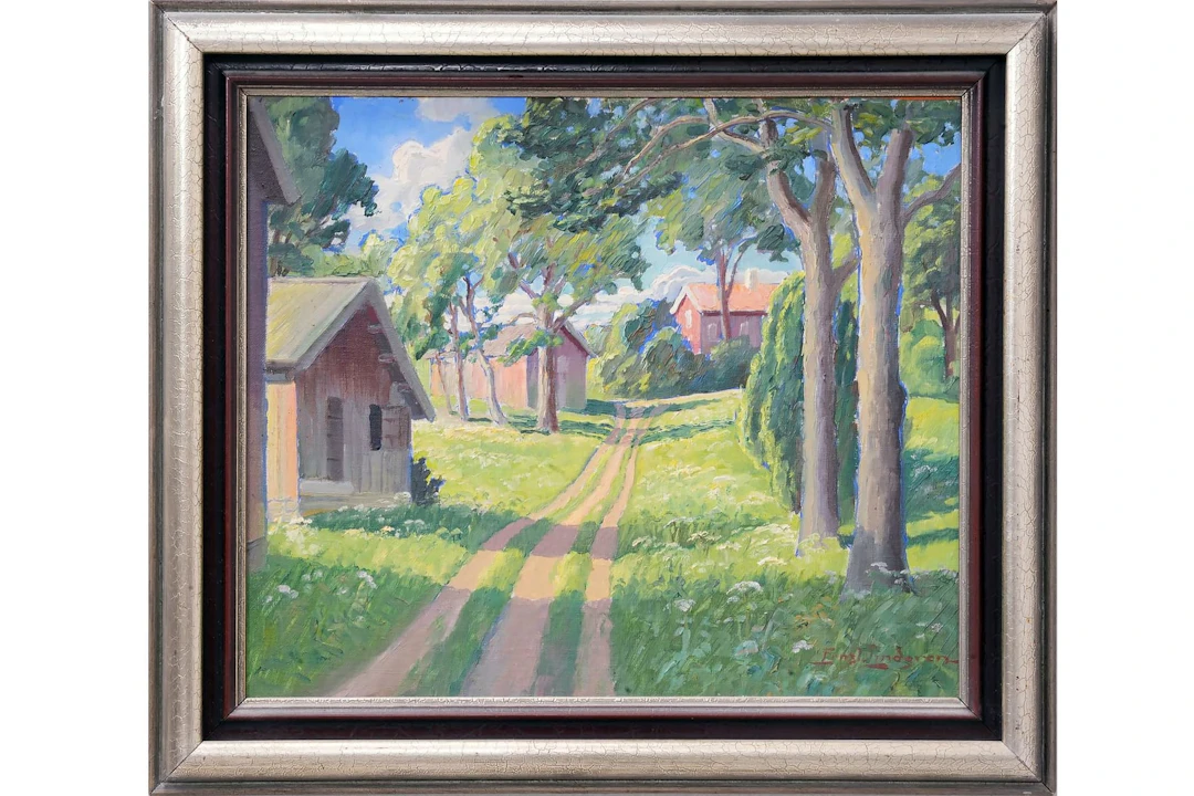 ERNST LINDGREN (1887-1948), olja på pannå