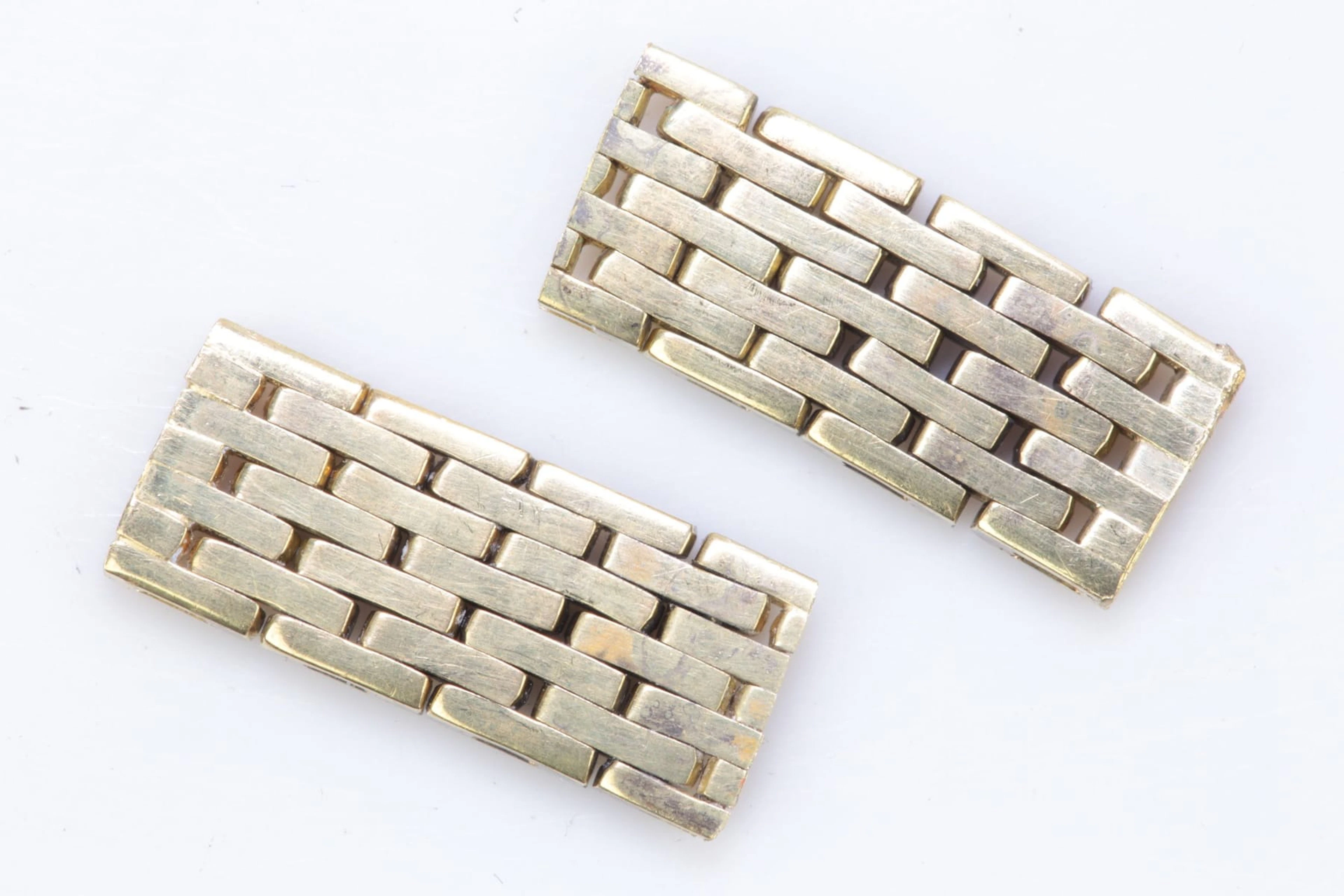 EXTRALÄNKAR, två delar, mattlänk / korridorlänk, guld, 18 k, ca 4,89 g