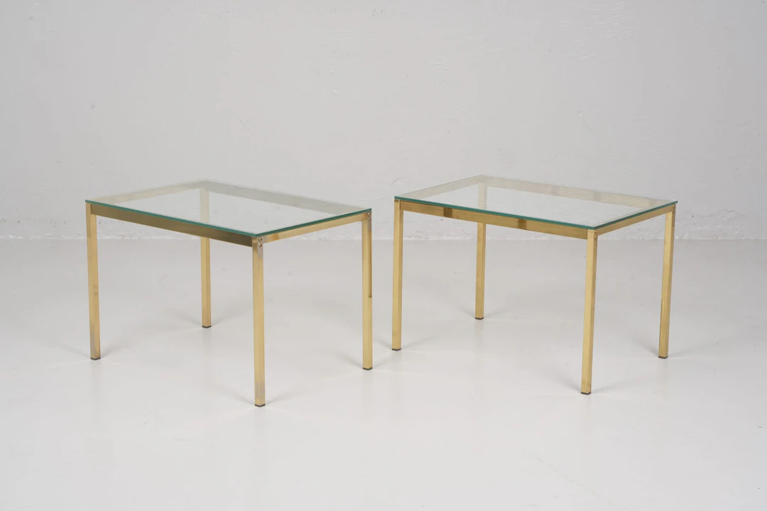 SIDOBORD, ett par, glas / gulmetall, 1960/1970-tal