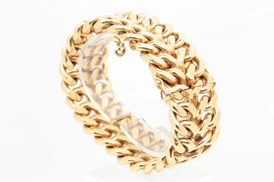 ARMBAND, fiskbenslänk, guld, 18 k, ca 218,15 g, Kungsguld Gunnar Söderberg