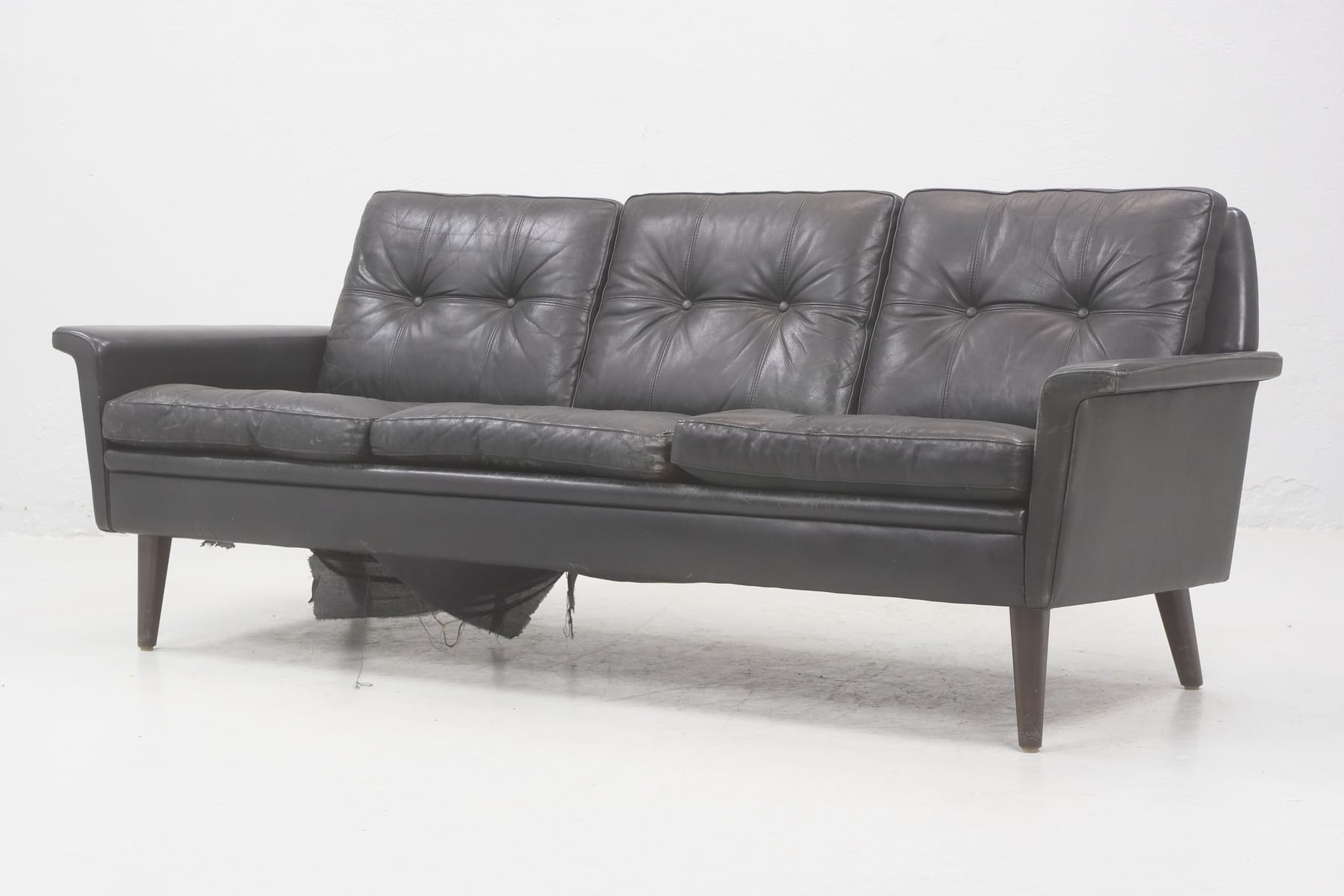 TRESITSSOFFA, läder, 1960/1970-tal
