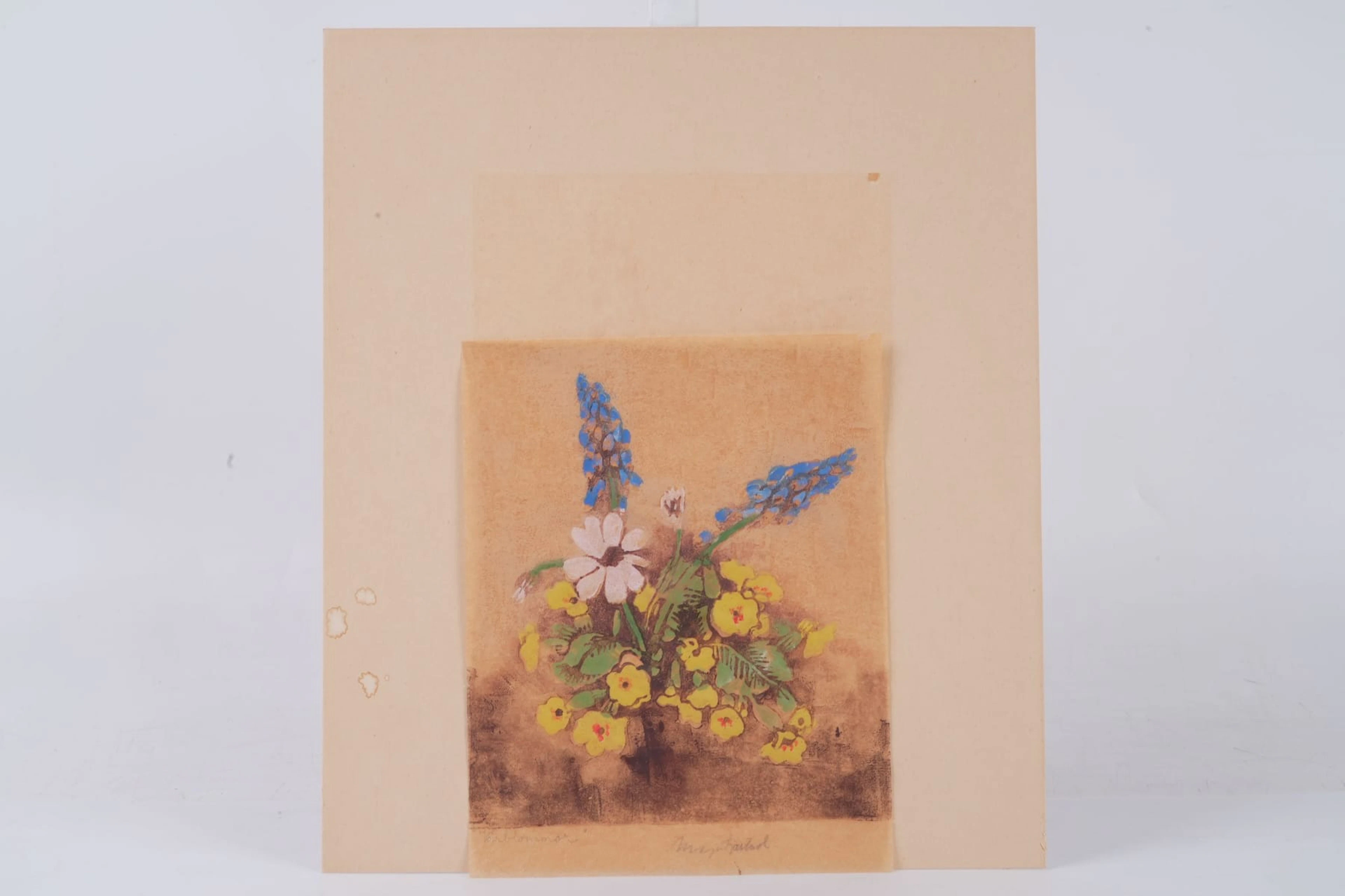 MAJA FJAESTAD (1873-1961), träsnitt, "Vårblommor"