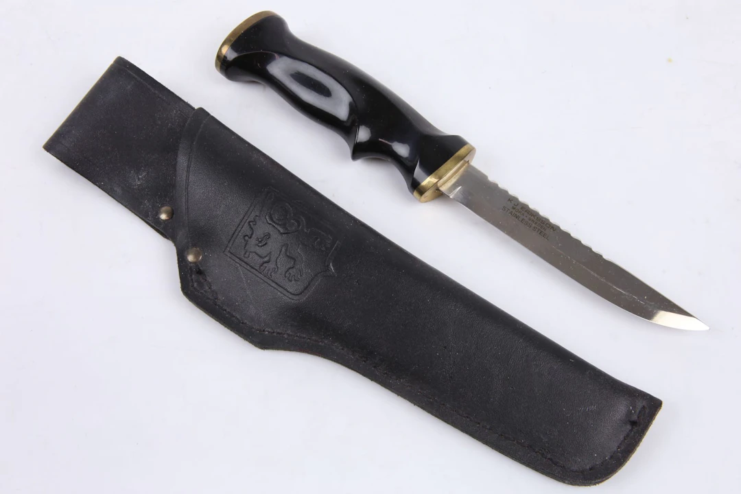 FISKEKNIV och SLIDA, "Fiskaren", K J Eriksson, Mora Sweden, 1970-tal
