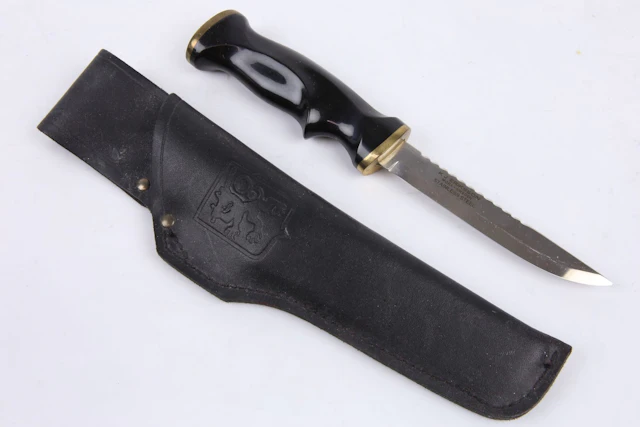 FISKEKNIV och SLIDA, "Fiskaren", K J Eriksson, Mora Sweden, 1970-tal