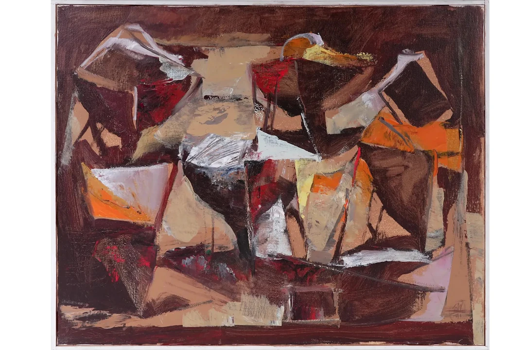 BERNDT WENNSTRÖM (1945) olja på duk, "Båtklubben IV"