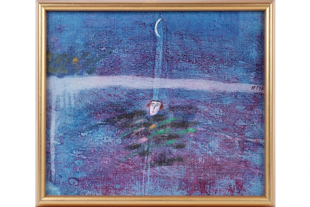 MADELEINE PYK (1934), olja på duk, "Nattbad"