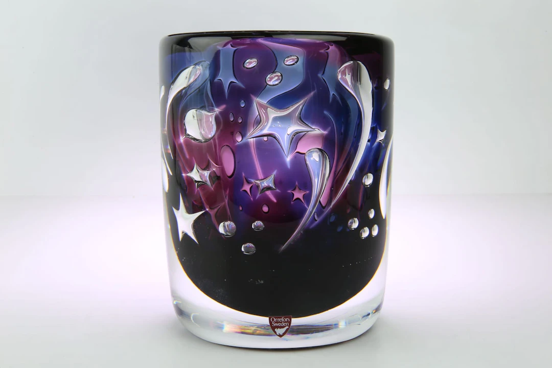 OLLE ALBERIUS (1926-1993), vas, konstglas, ariel, Orrefors