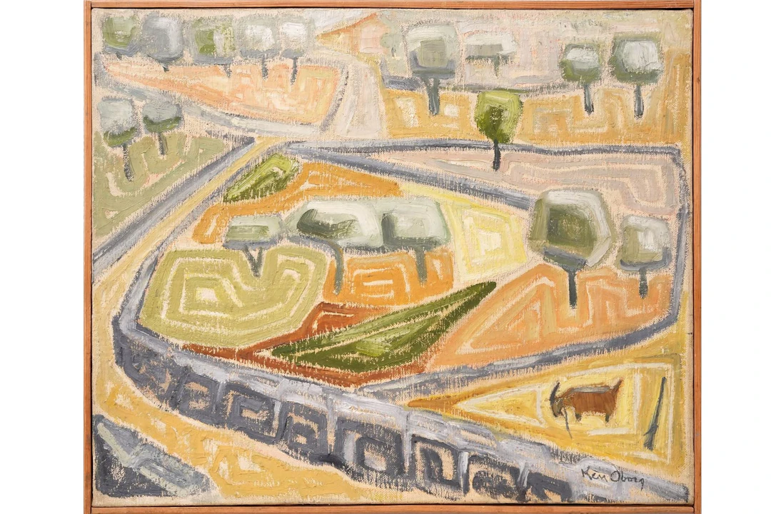 MARGARETA KEN OBORG (1906-2002), olja på pannå