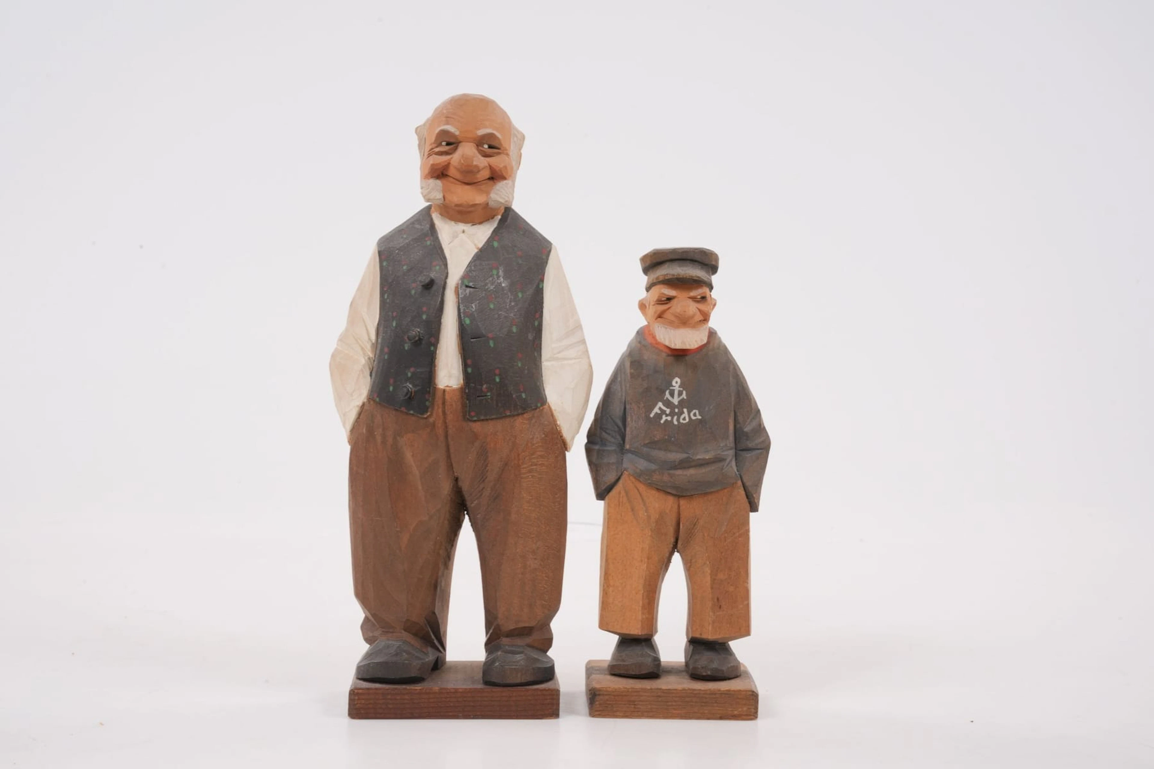 CARL OLOF TRYGG (1910-1993), figuriner, 2 st, bemålade, skuret trä