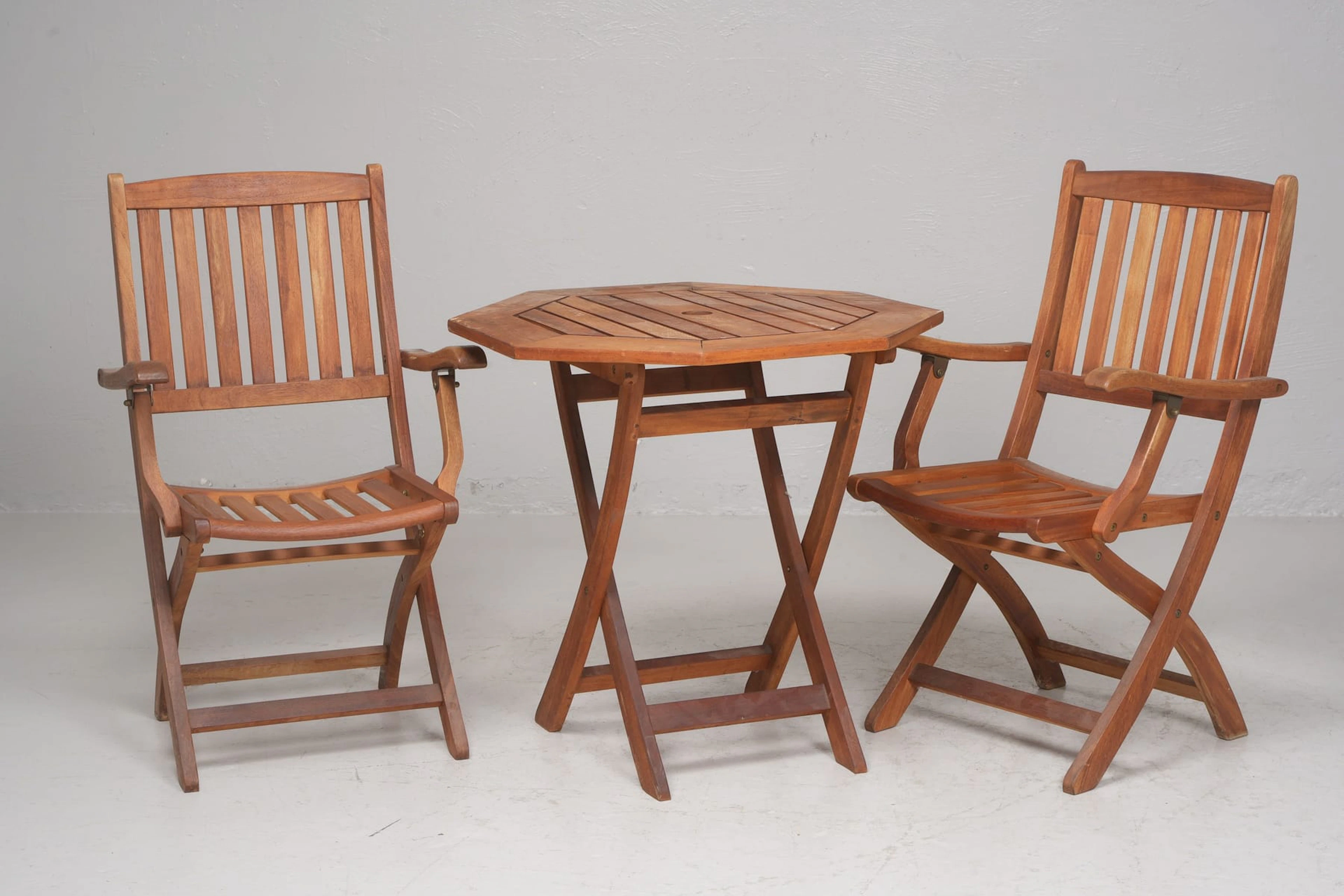 CAFÉBORD med STOLAR, 2 st, teak, samtida