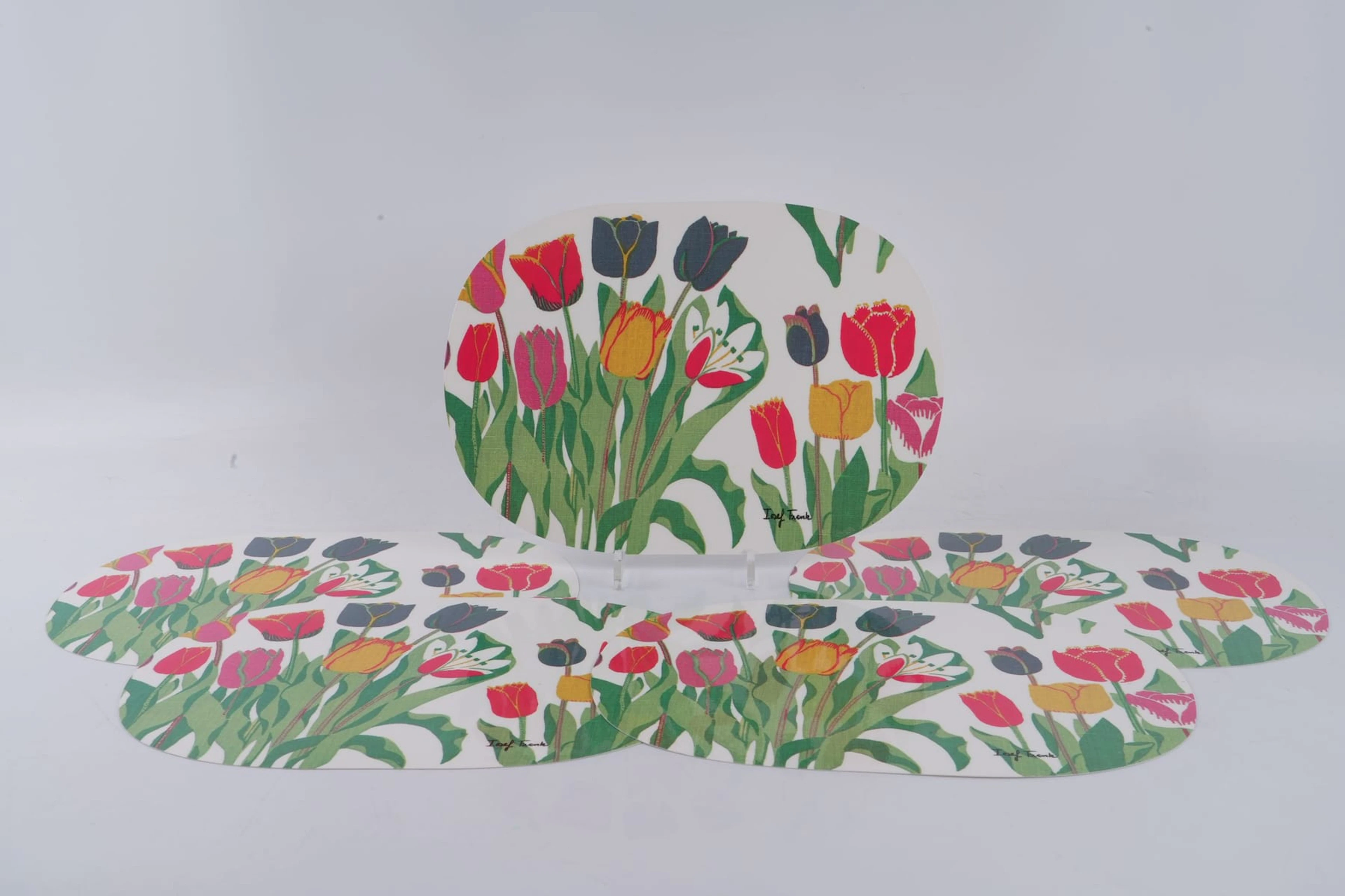 JOSEF FRANK (1885-1967), underlägg, 5 st, "Tulpan", Firma Svenskt Tenn