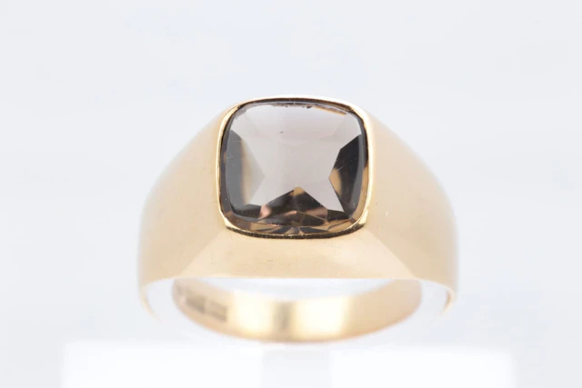 KLACKRING med rökkvarts, guld, 18 k, ca 4,51 g, Guldvaruhuset Aktiebolag