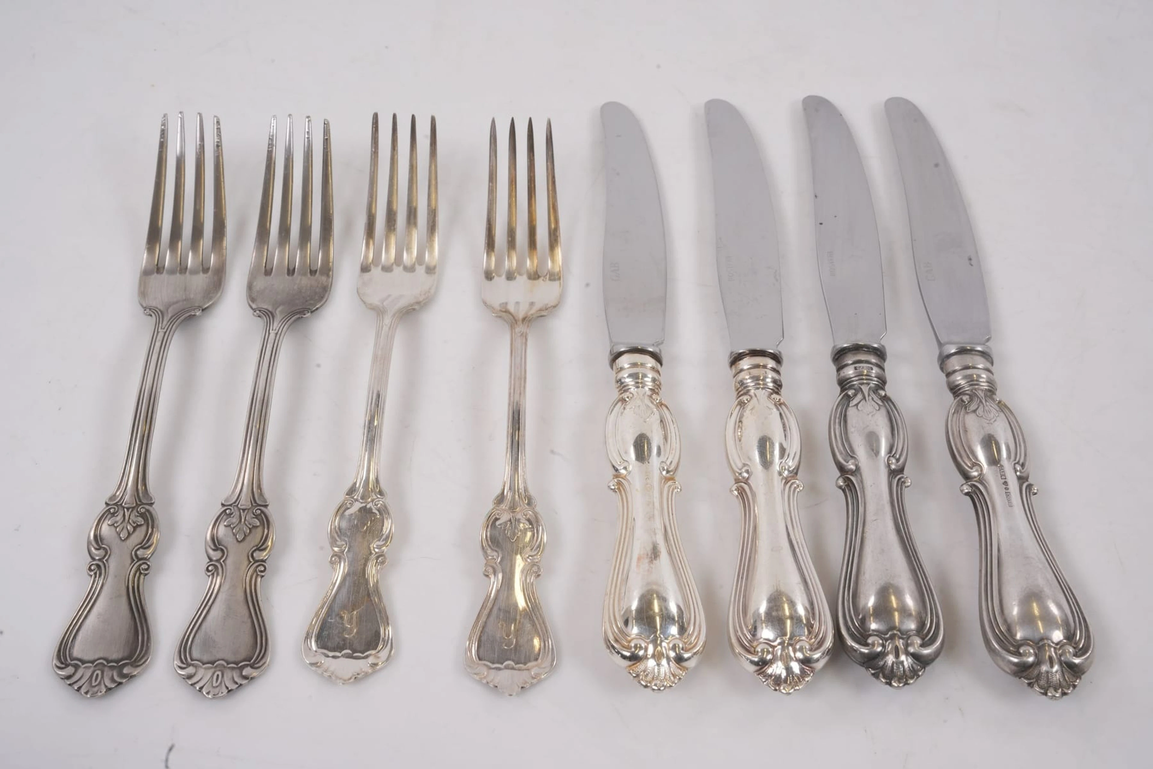 BORDSBESTICK, för fyra personer, silver, "Olga", GAB, Eskilstuna