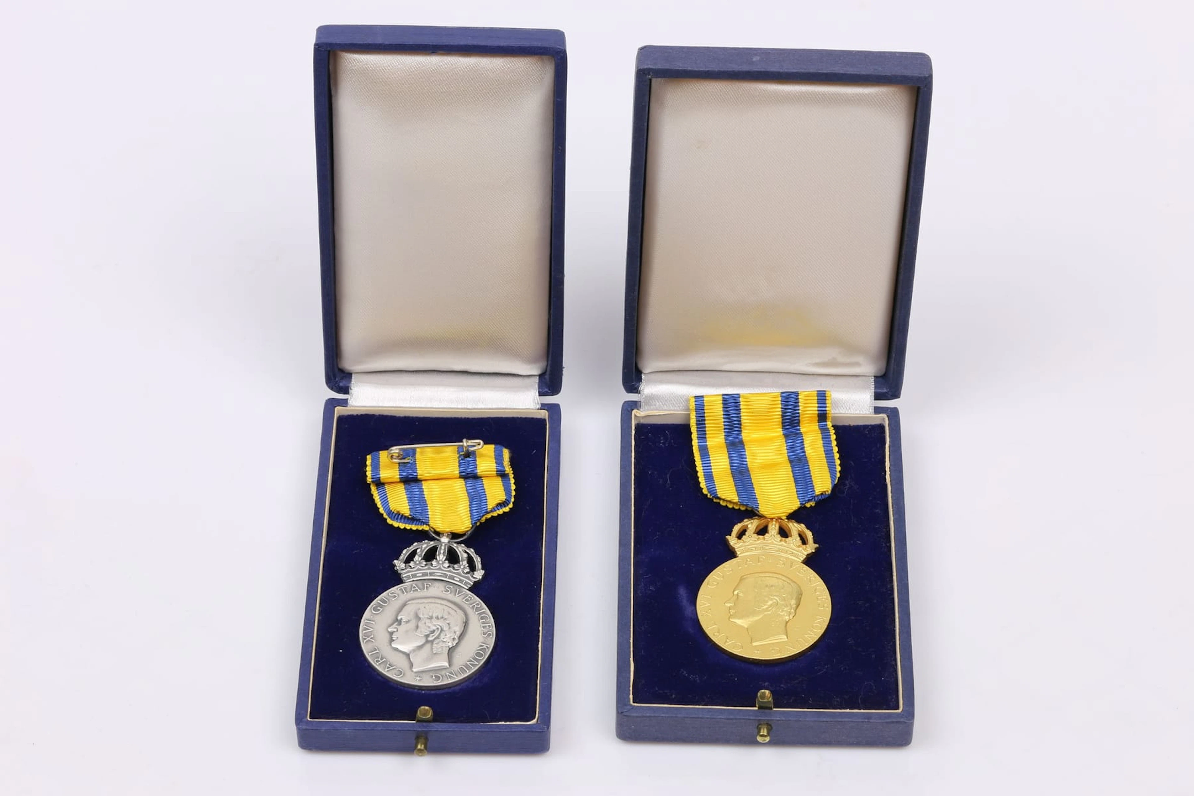 MEDALJER, två st, silver, sterling, "Sveriges militära idrottsförbund"