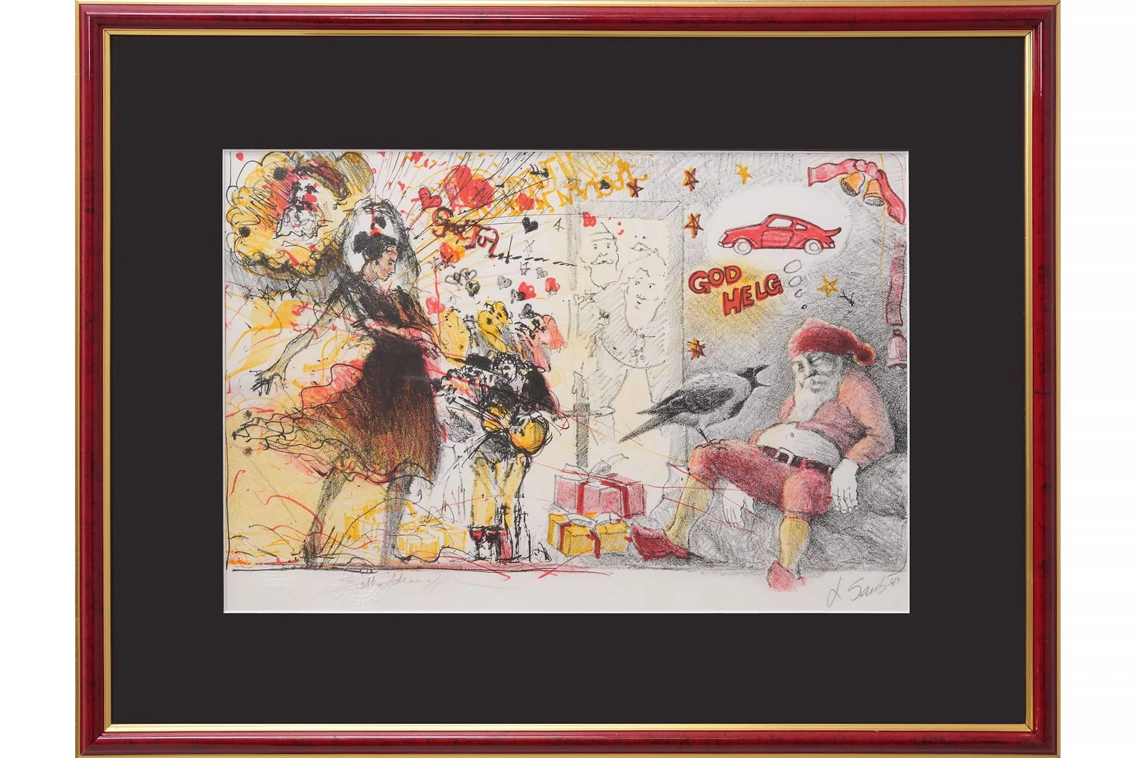 BO ÅKE ADAMSSON (1941), samt LENNART SAND (1946), diptyk, färglitografi