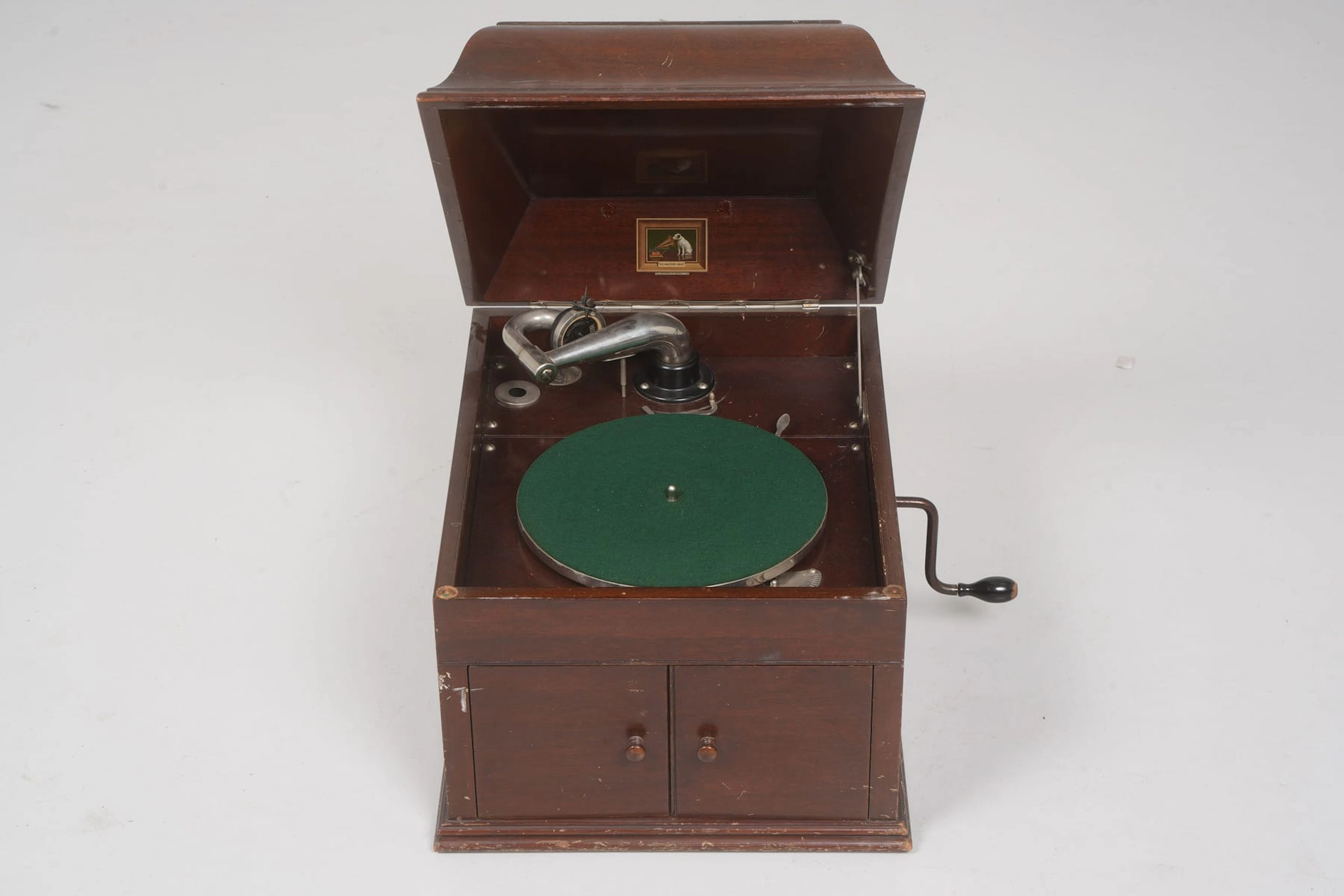 VEVGRAMMOFON, mahogny, His Masters Voice, 1900-tal