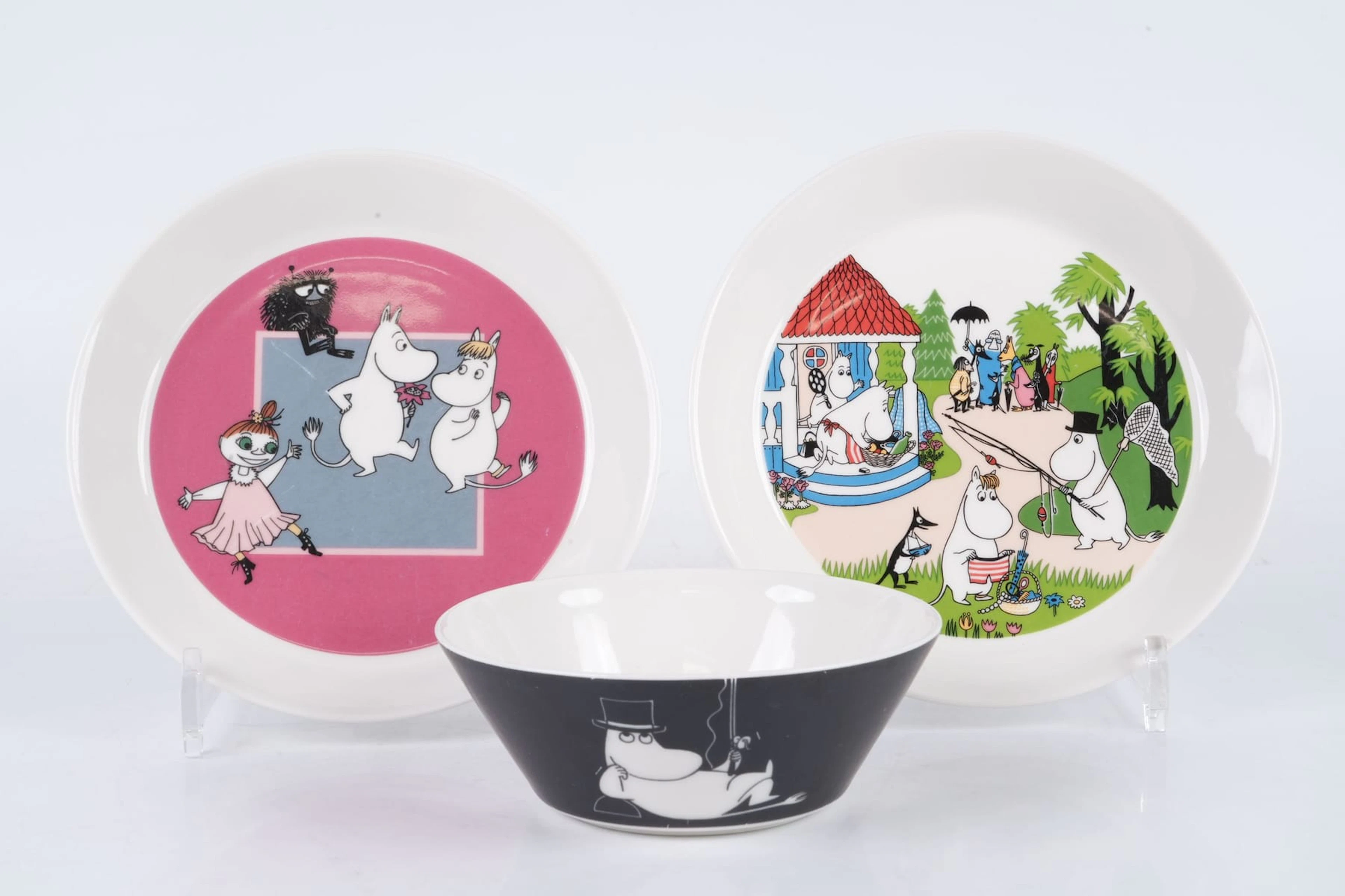 ASSIETTER, 2 st, samt skål, Mumin, Arabia