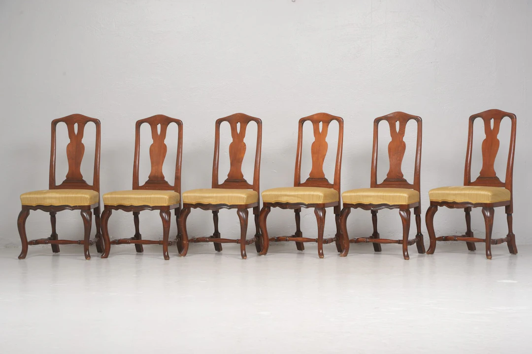 STOLAR, 6 st, furu, rokokostil, 1900-talets mitt