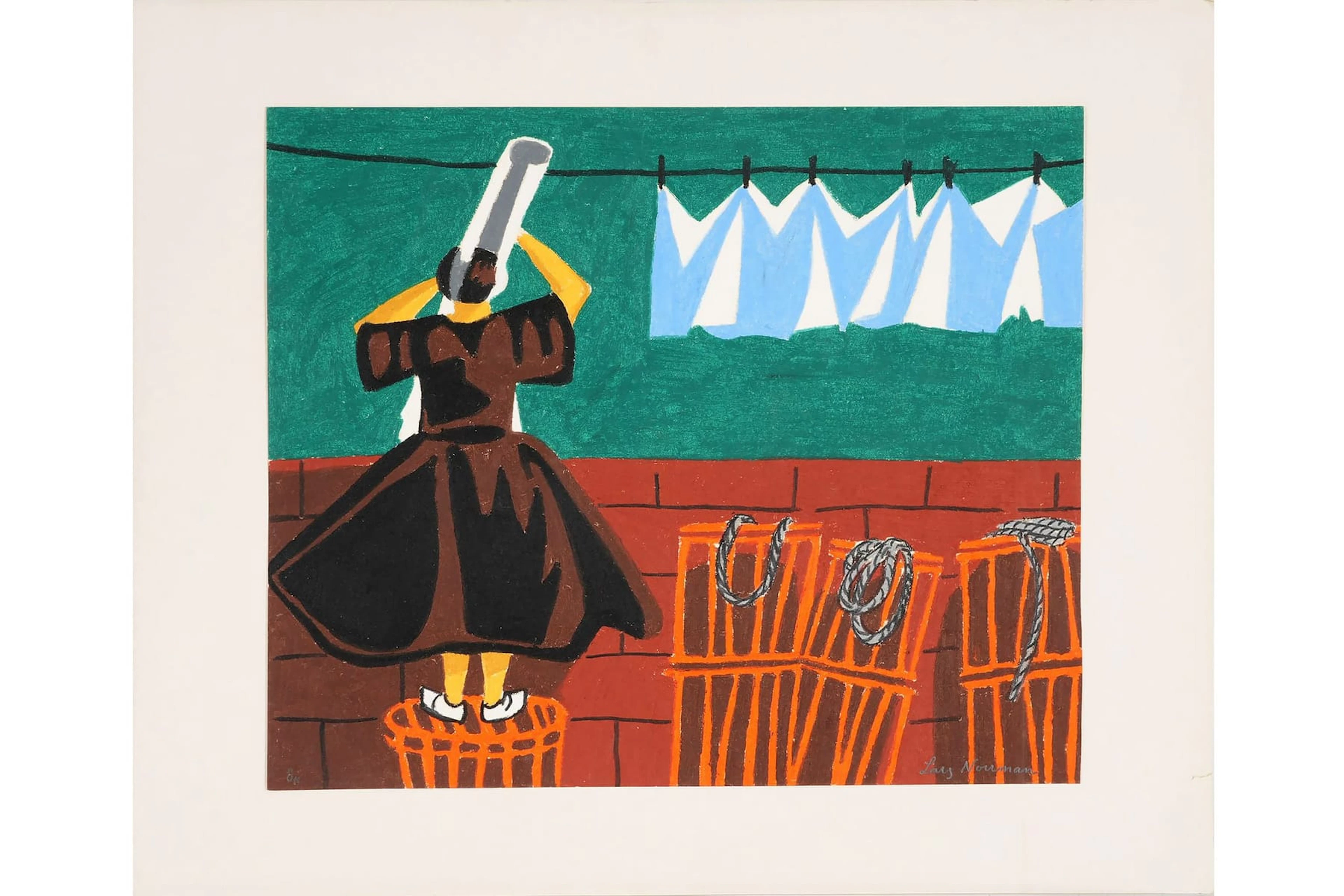 LARS NORRMAN (1915-1979), oljepastell på papper