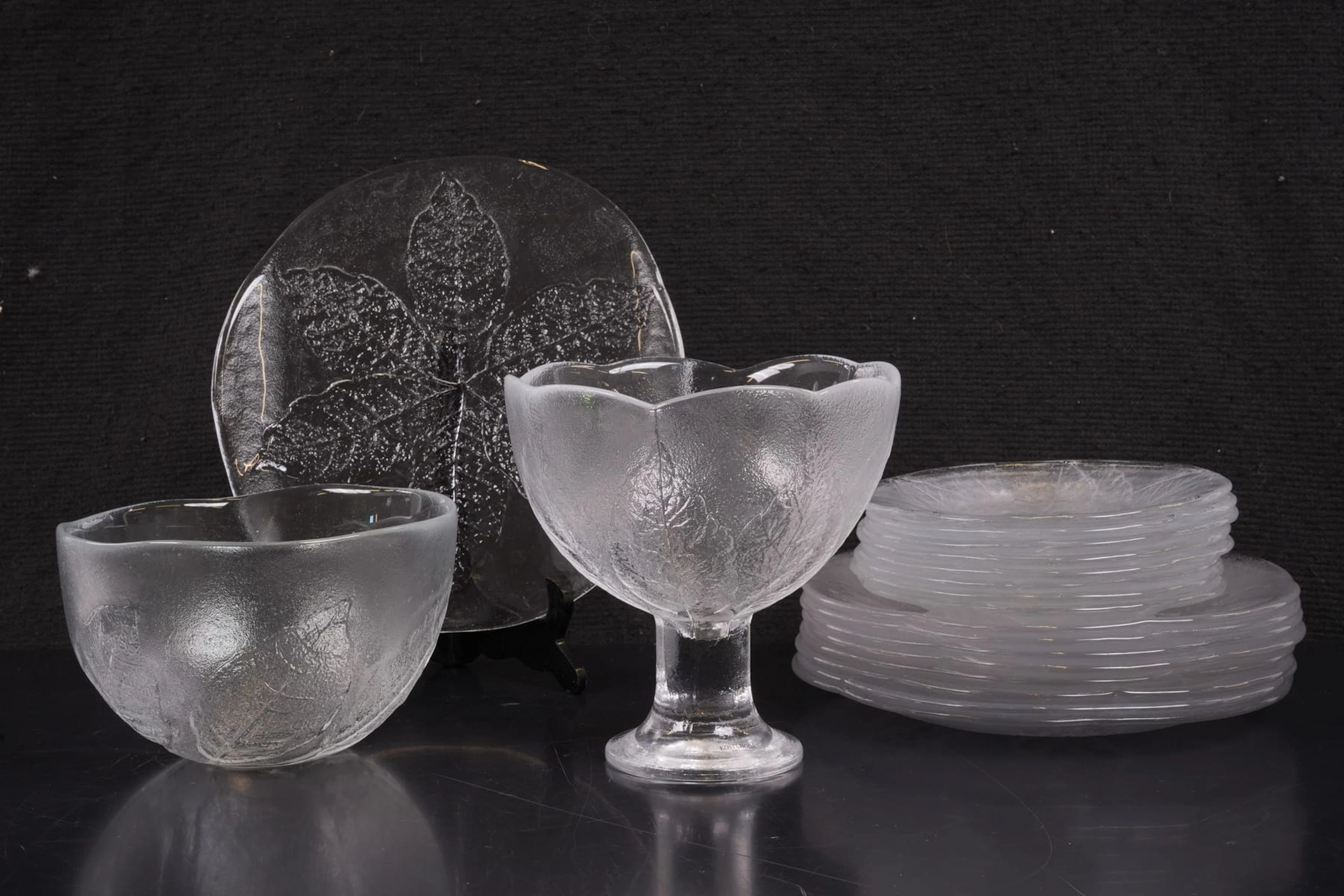 GÖRAN WÄRFF (1933-2022), servisdelar, 19 st, "Party", Kosta Boda