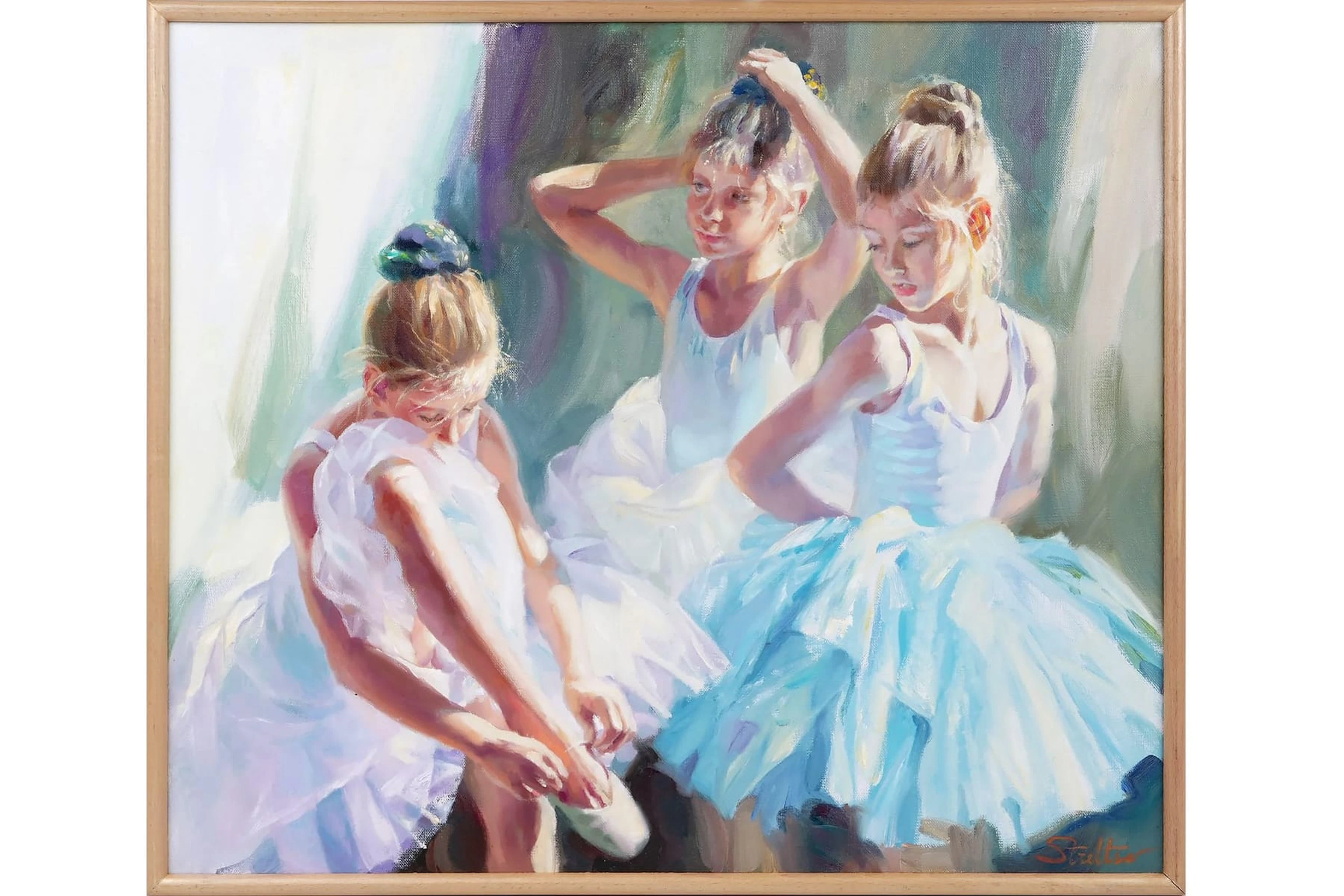 NADEZDA STRELTSOVA (Ryssland/Tyskland, 1973), olja på duk, "Ballerinas"